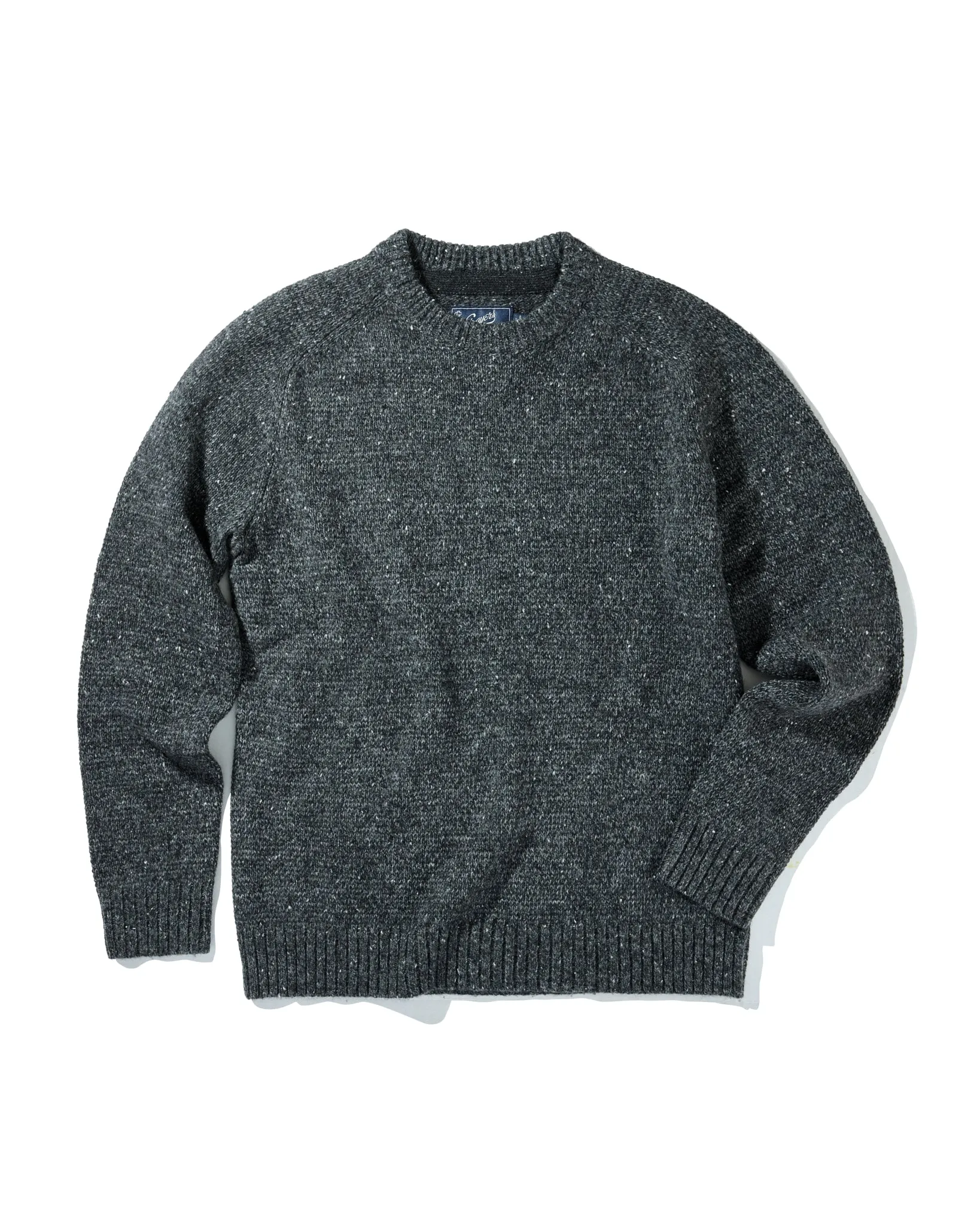 Donegal Wool Crew - Charcoal sold by Grayers