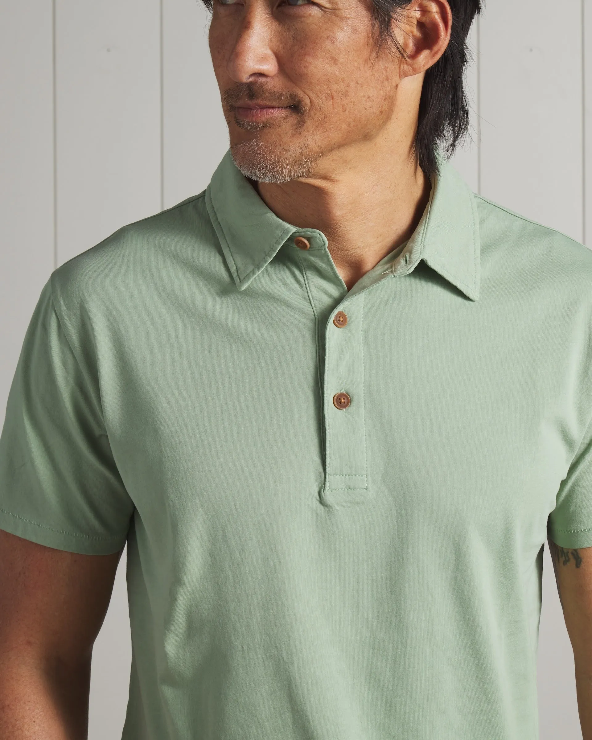 Pima Cotton Polo - Basil * sold by Grayers product image thumbnail 3