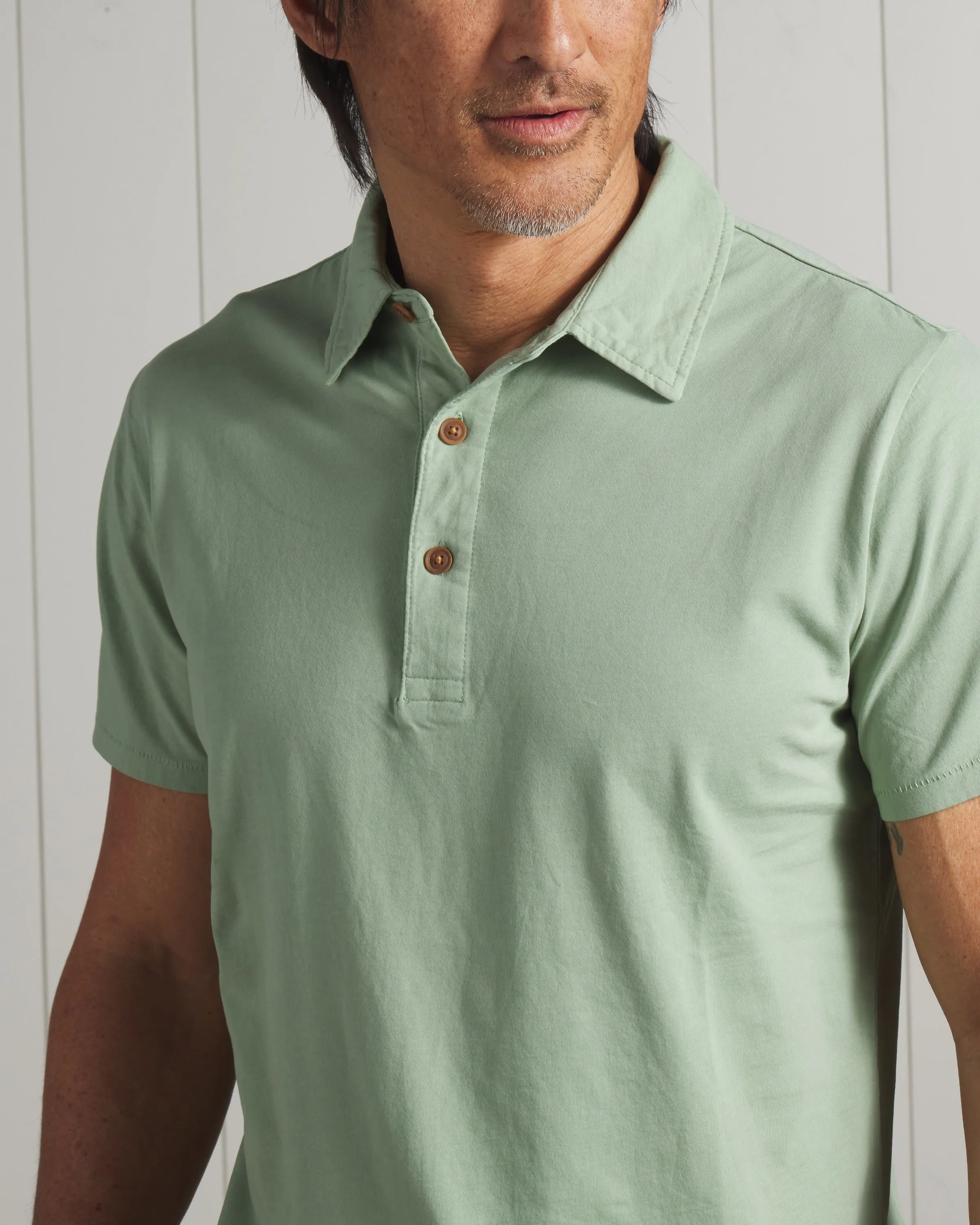 Pima Cotton Polo - Basil * sold by Grayers product image thumbnail 4