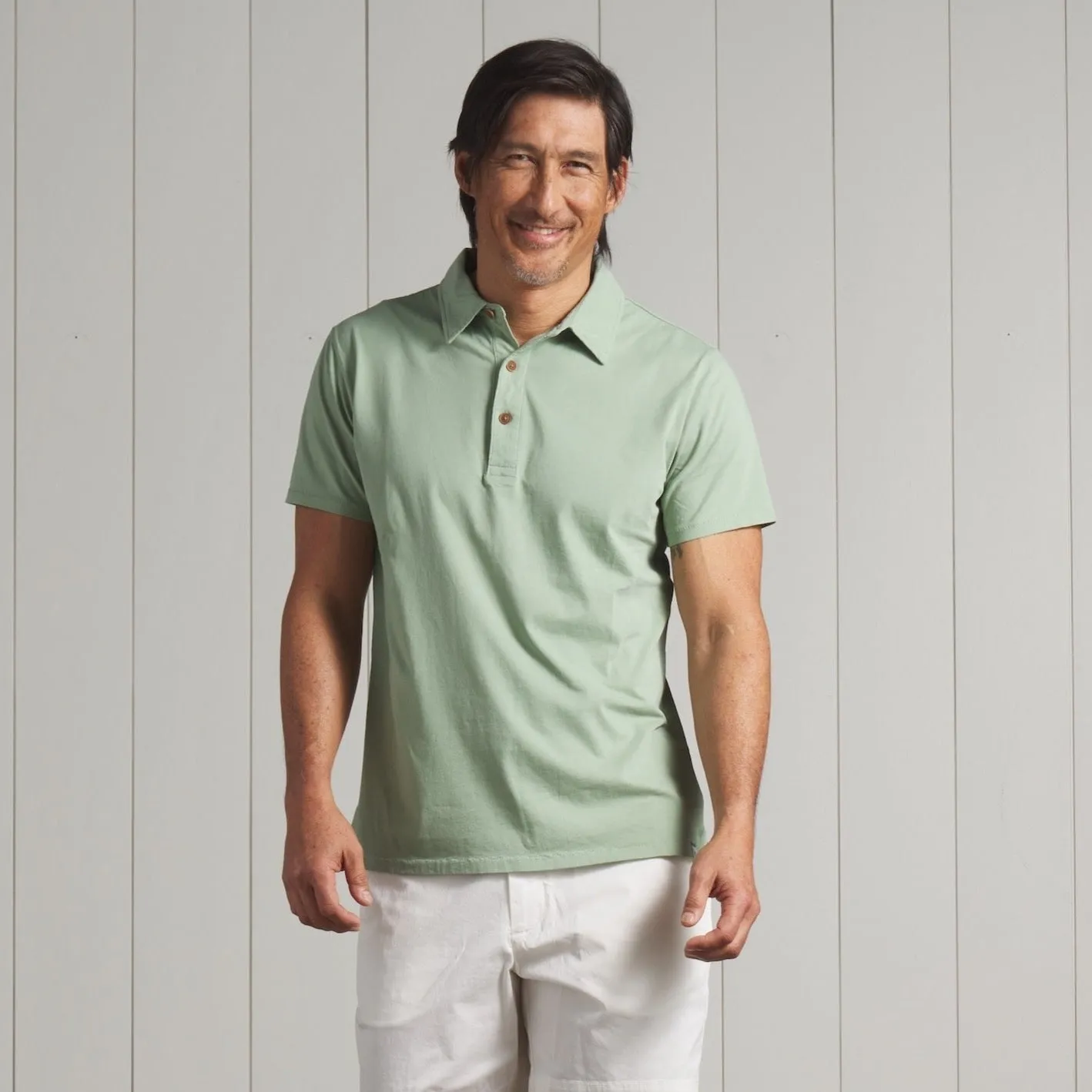 Pima Cotton Polo - Basil * sold by Grayers product image thumbnail 2