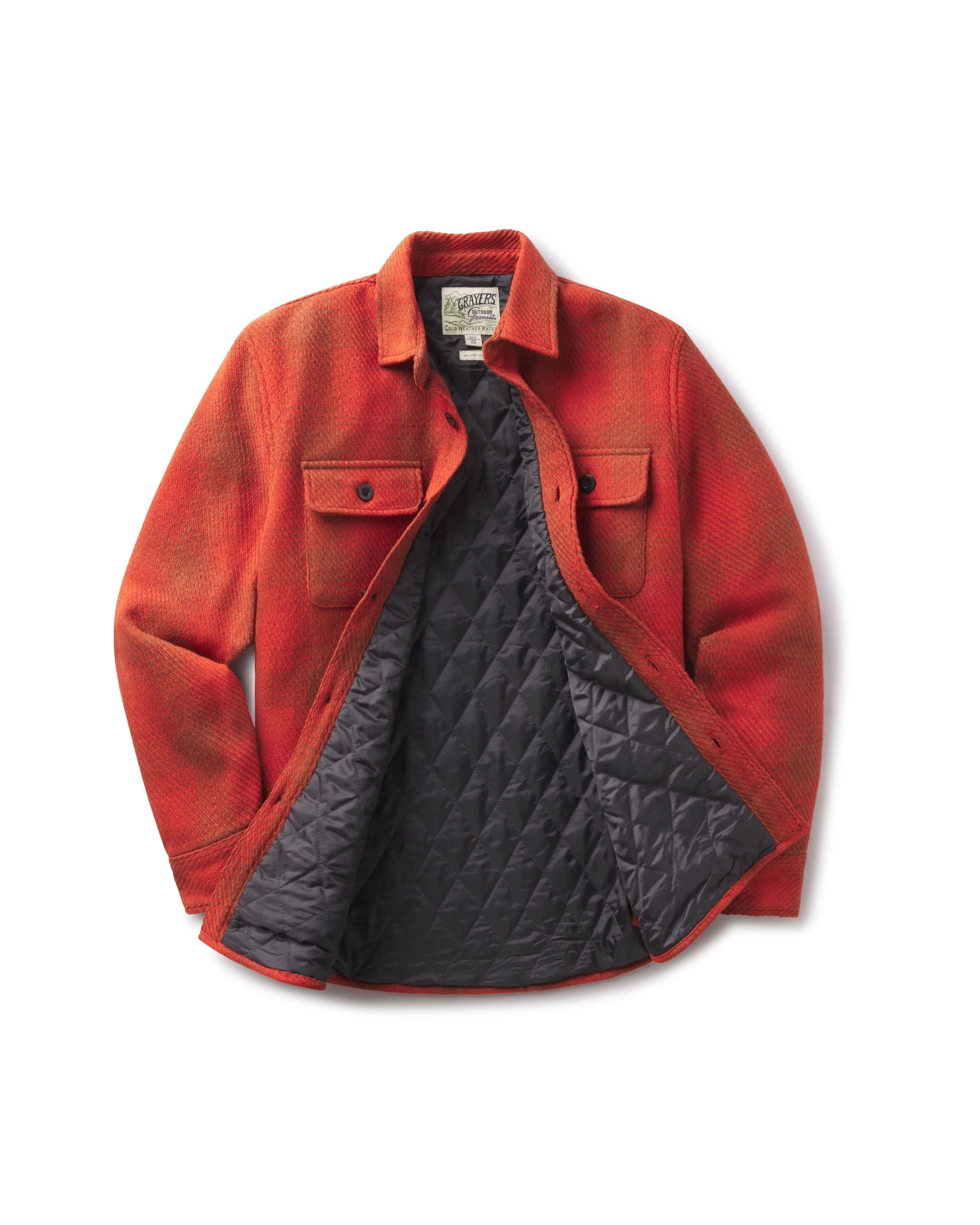 Brawny Twill Quilted Shirt Jacket - Rust sold by Grayers product image thumbnail 2