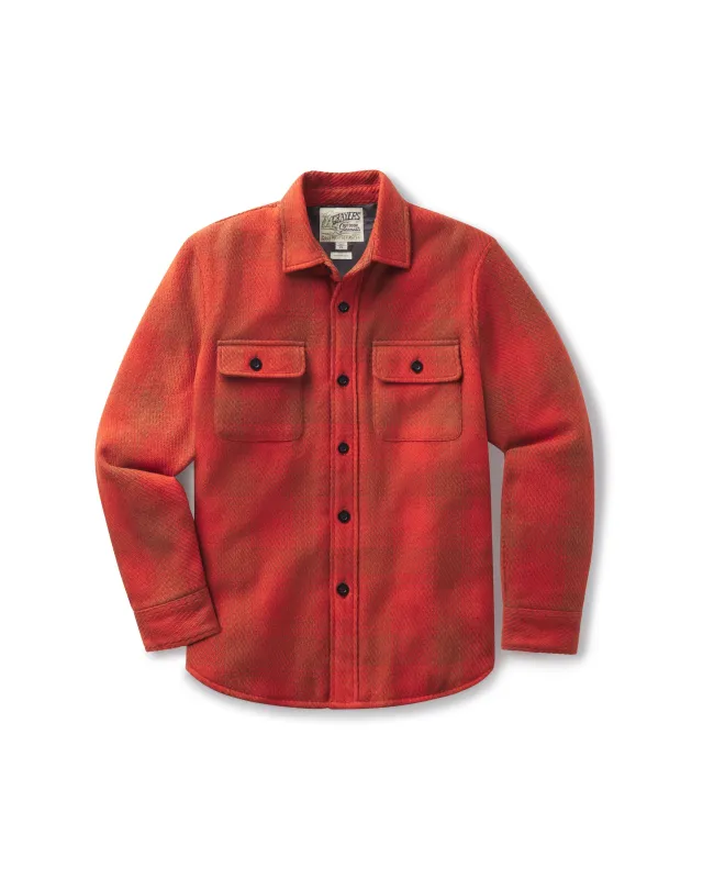 Brawny Twill Quilted Shirt Jacket - Rust sold by Grayers