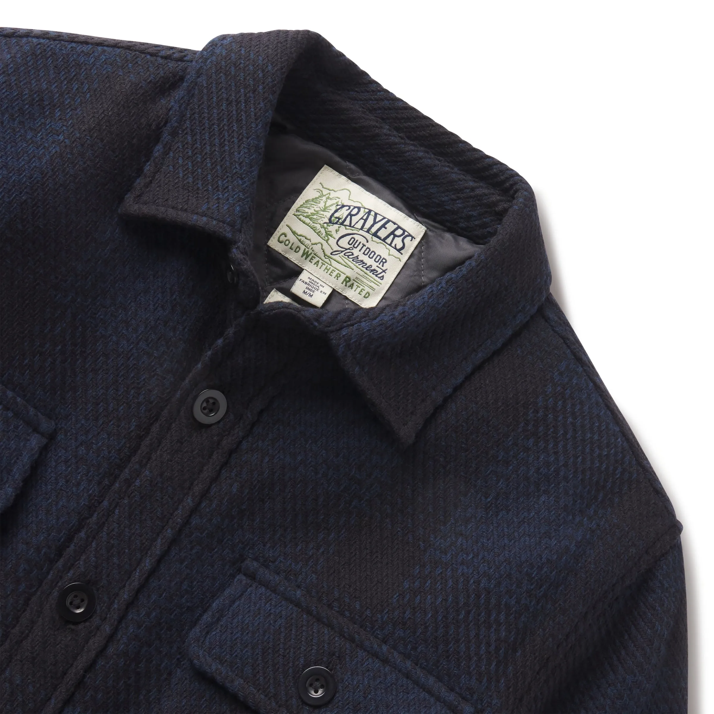Brawny Twill Quilted Shirt Jacket - Navy sold by Grayers product image thumbnail 3