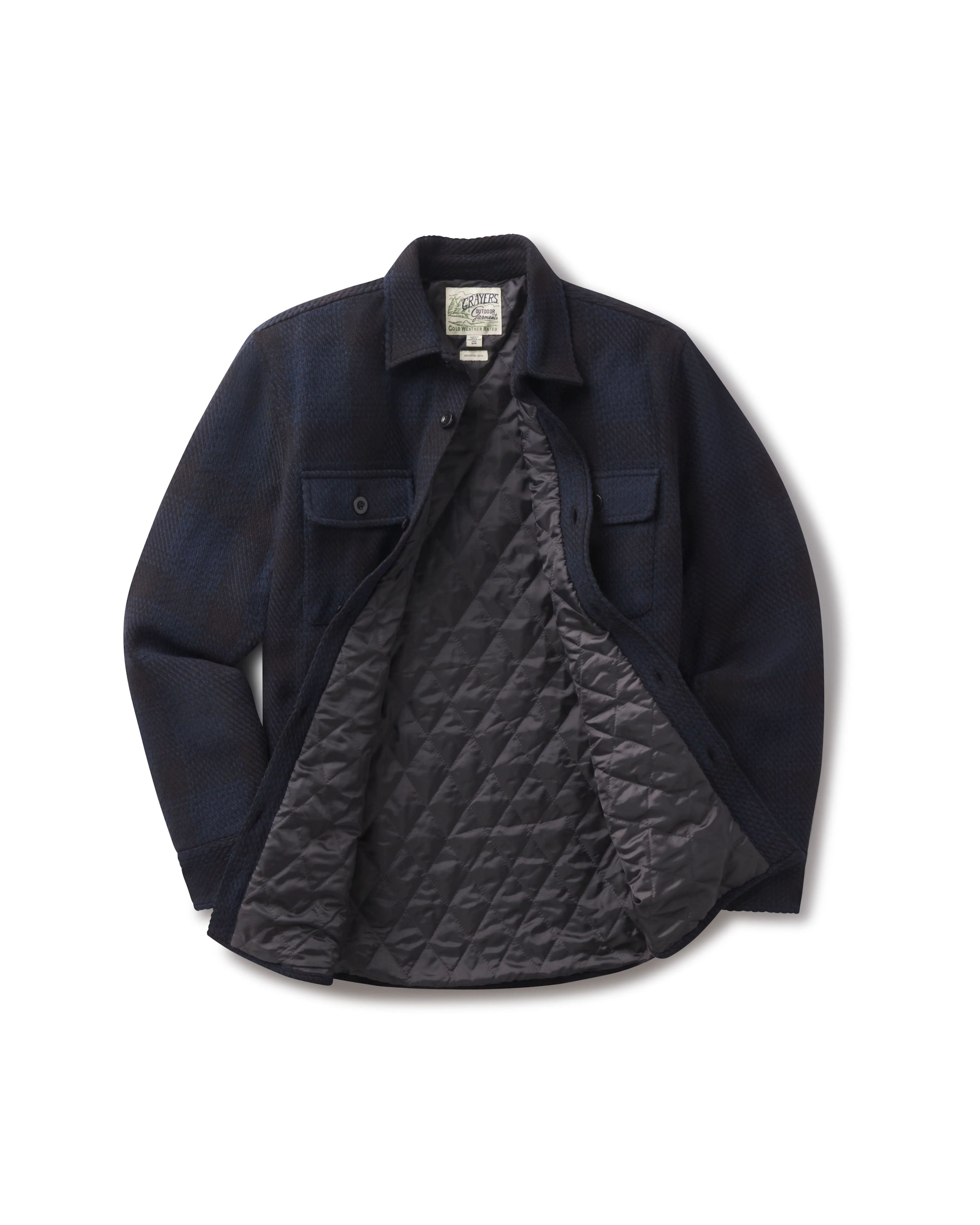 Brawny Twill Quilted Shirt Jacket - Navy sold by Grayers product image thumbnail 2