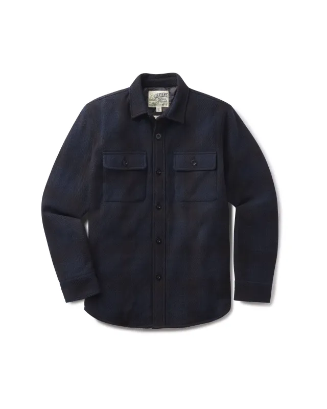Brawny Twill Quilted Shirt Jacket - Navy sold by Grayers