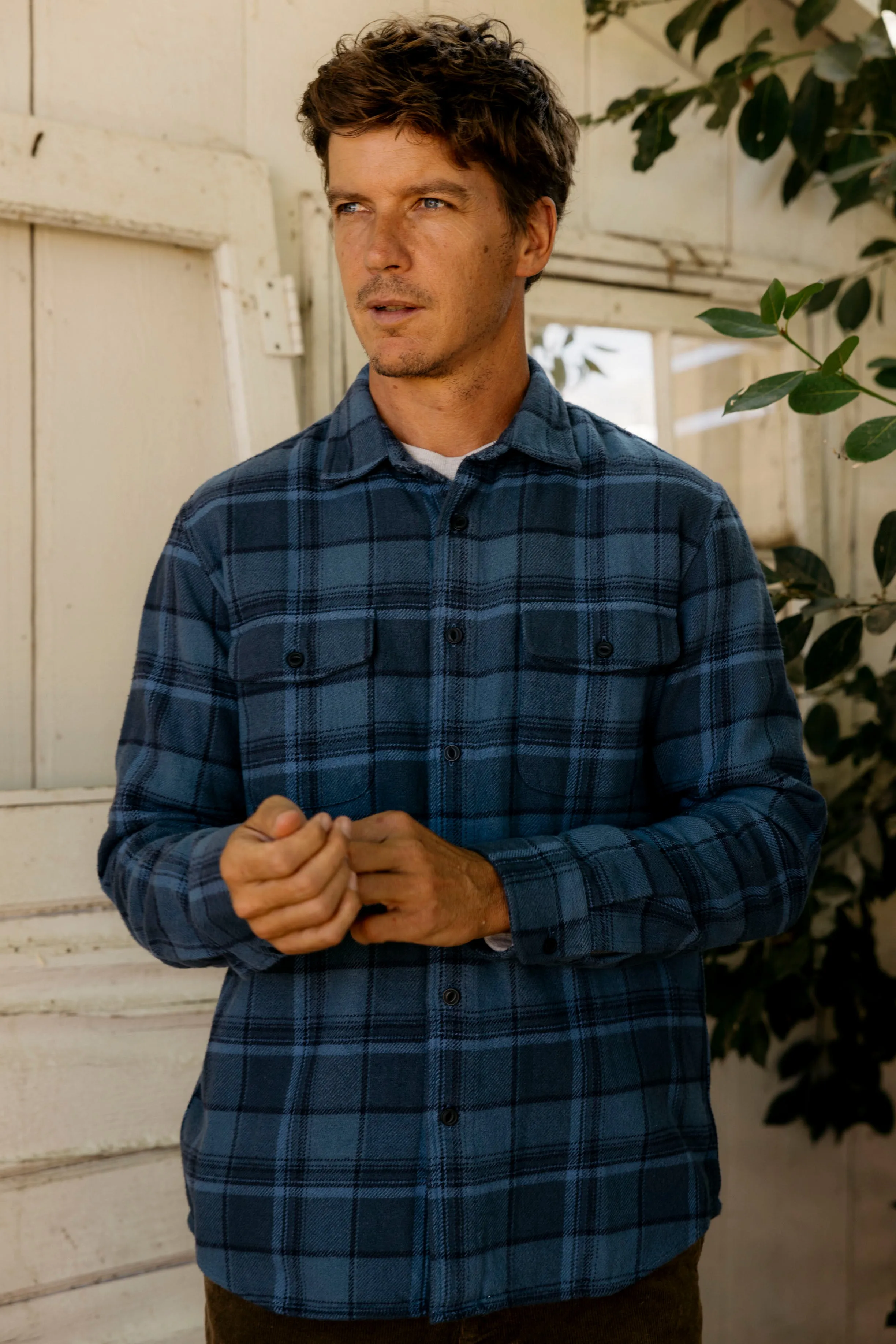 Scarboro Heritage Heavy Flannel - Navy Auburn sold by Grayers product image thumbnail 5