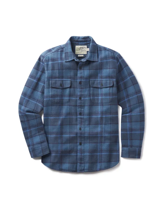 Scarboro Heritage Heavy Flannel - Navy Auburn made by Grayers