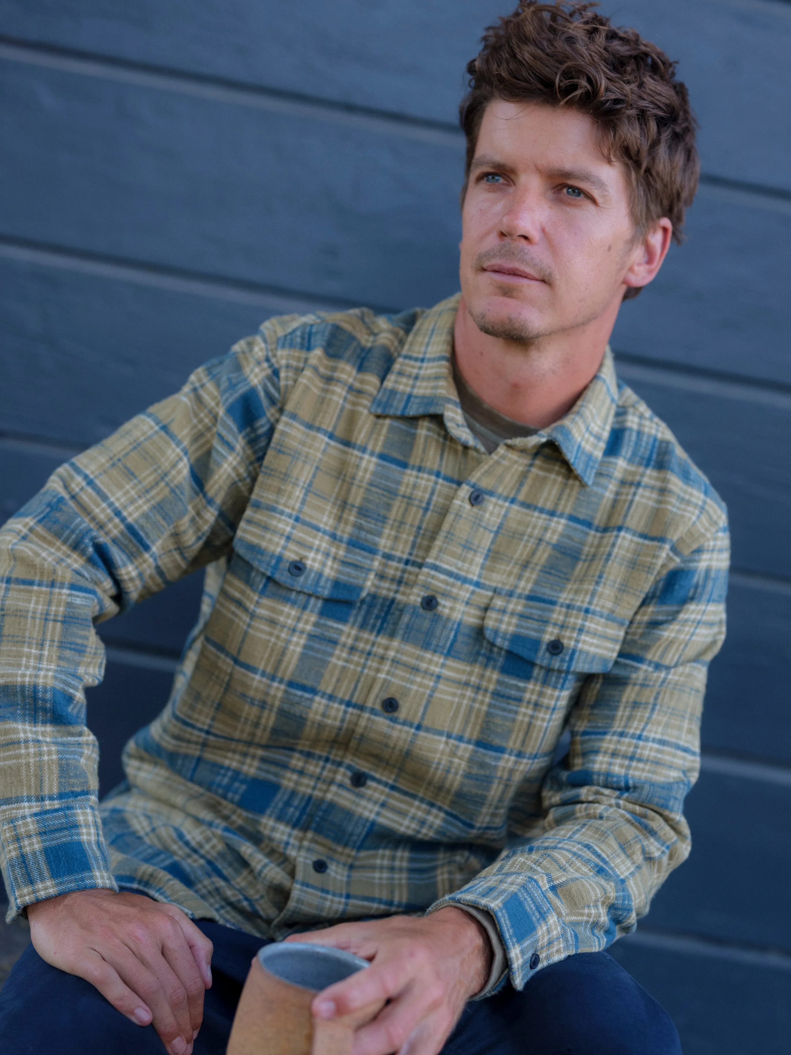 Vintage Slub Twill Shirt - Olive Pine sold by Grayers product image thumbnail 4