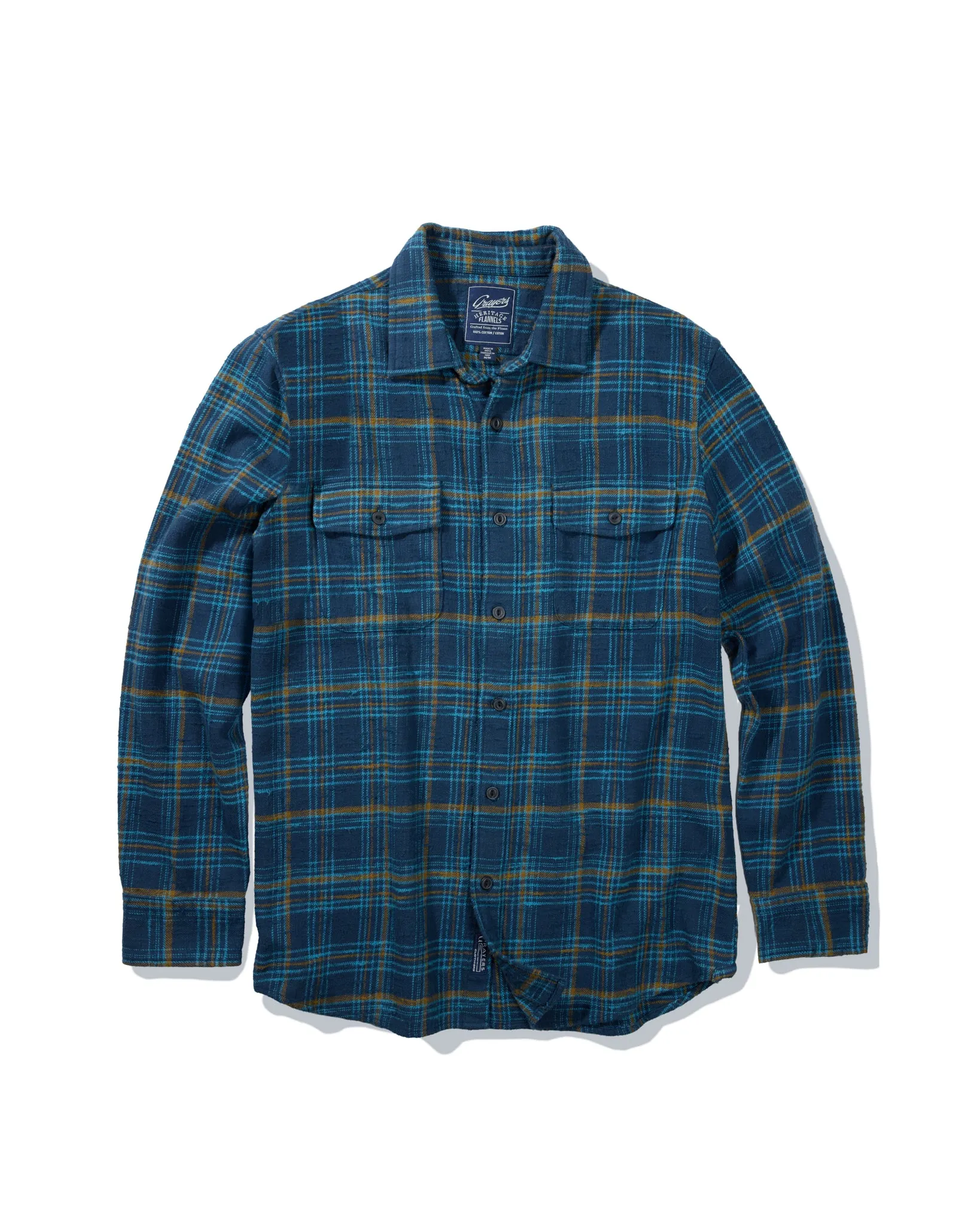 Vintage Slub Twill Shirt - Blue Curry sold by Grayers
