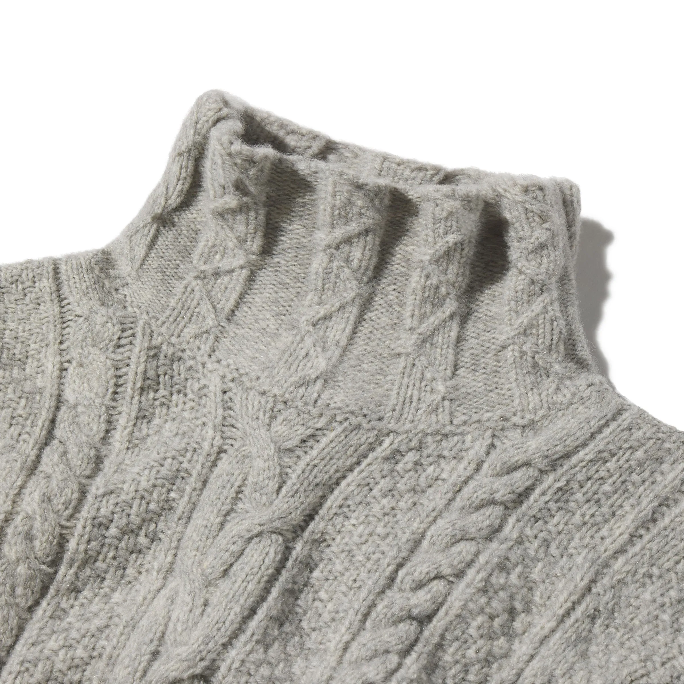 Fisherman Cable Turtleneck - Light Gray sold by Grayers product image thumbnail 3