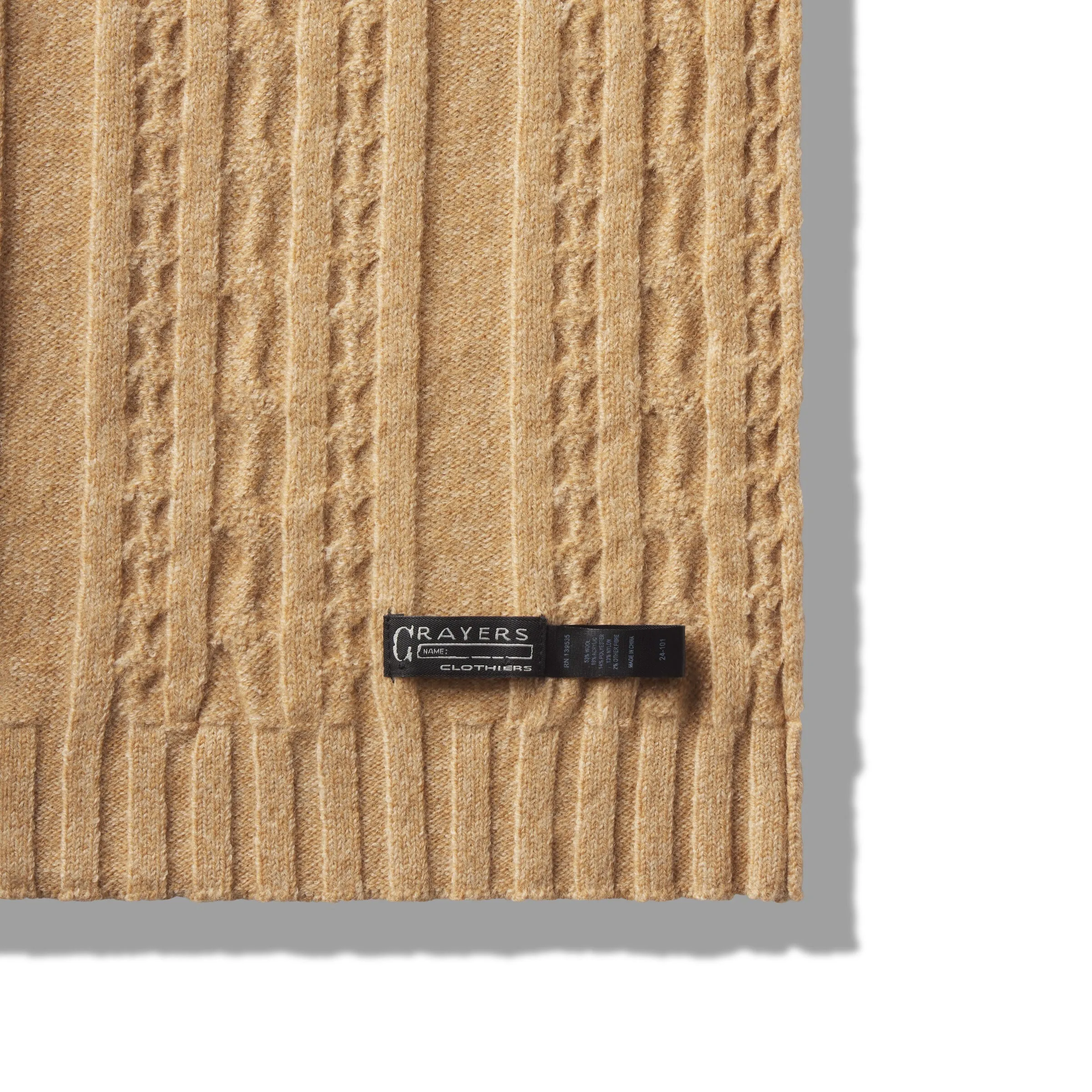 Yarmouth Cable Scarf - Mushroom sold by Grayers product image thumbnail 3