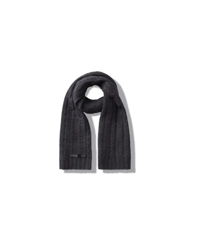 Yarmouth Cable Scarf - Charcoal sold by Grayers