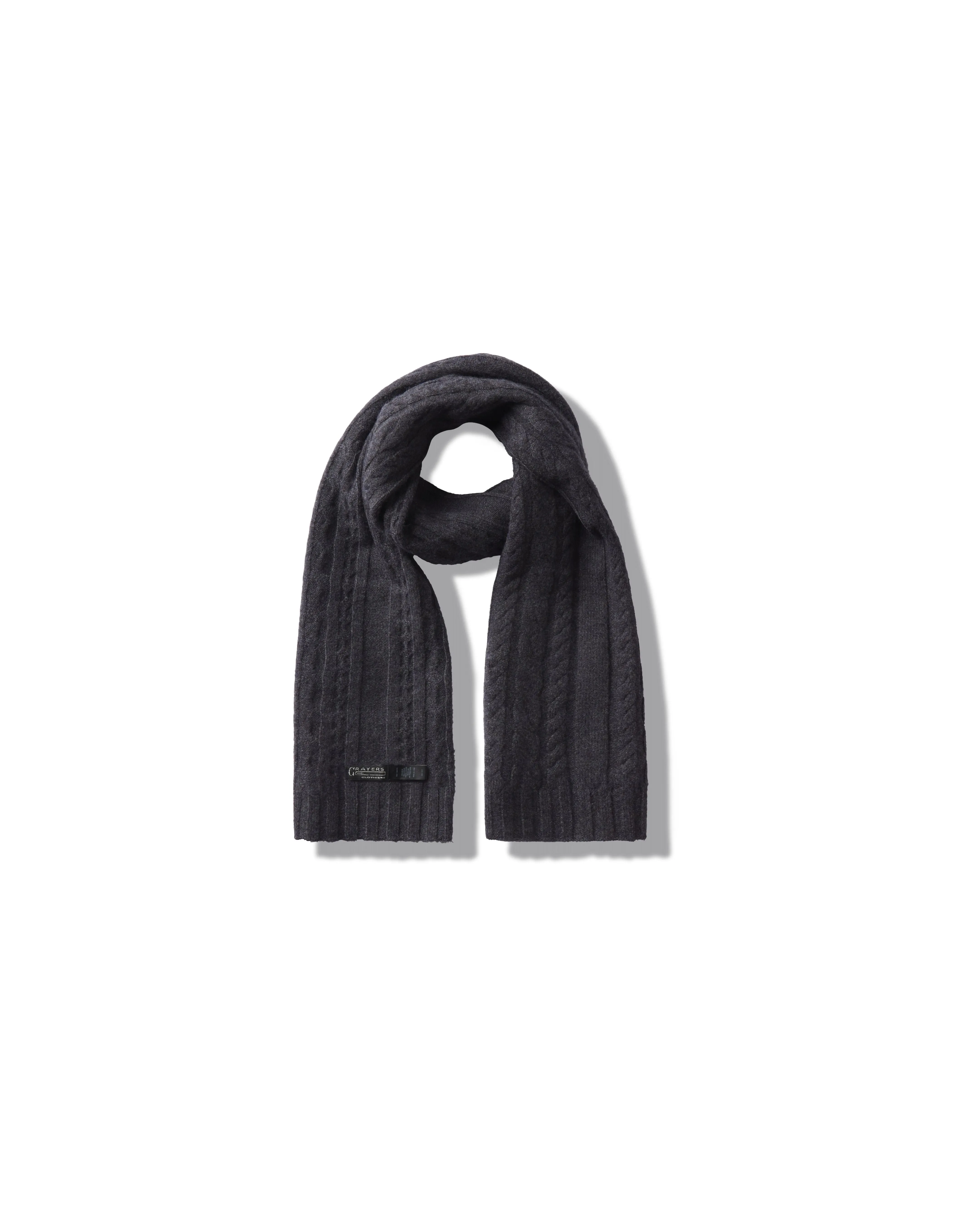 Yarmouth Cable Scarf - Charcoal sold by Grayers