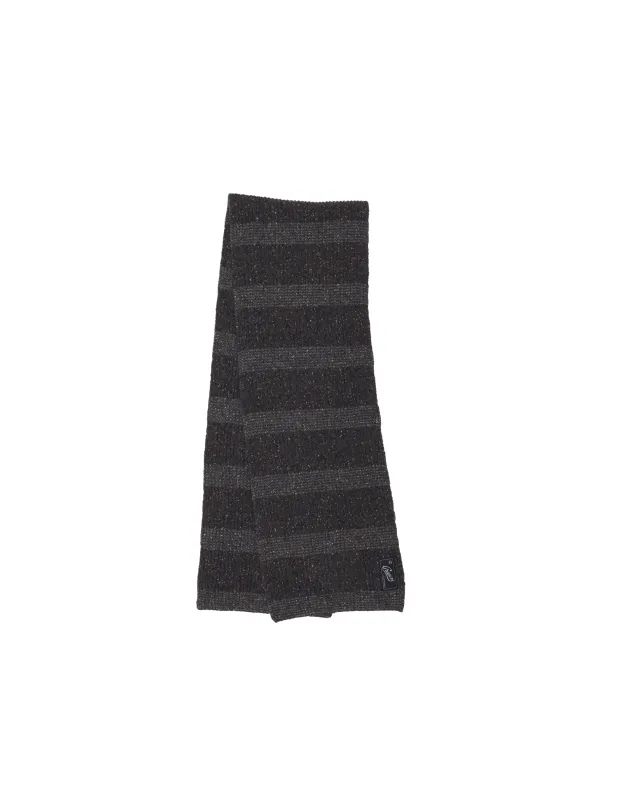 Donegal Stripe Scarf - Charcoal sold by Grayers