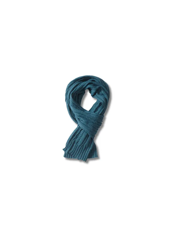 Yarmouth Cable Scarf - Blue Spruce * sold by Grayers