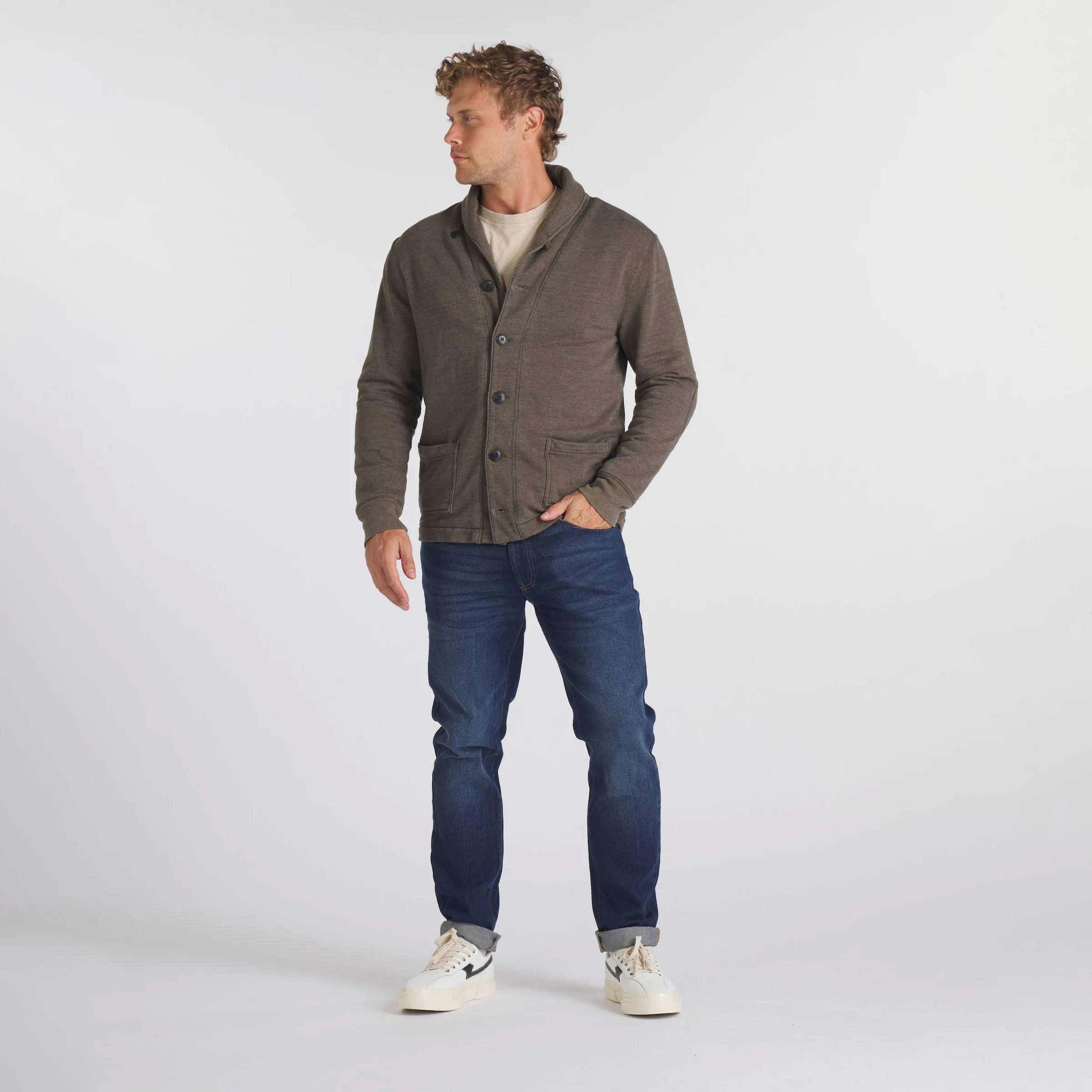 Dunlop Waffle Lined Cardigan - Olive * sold by Grayers product image thumbnail 4