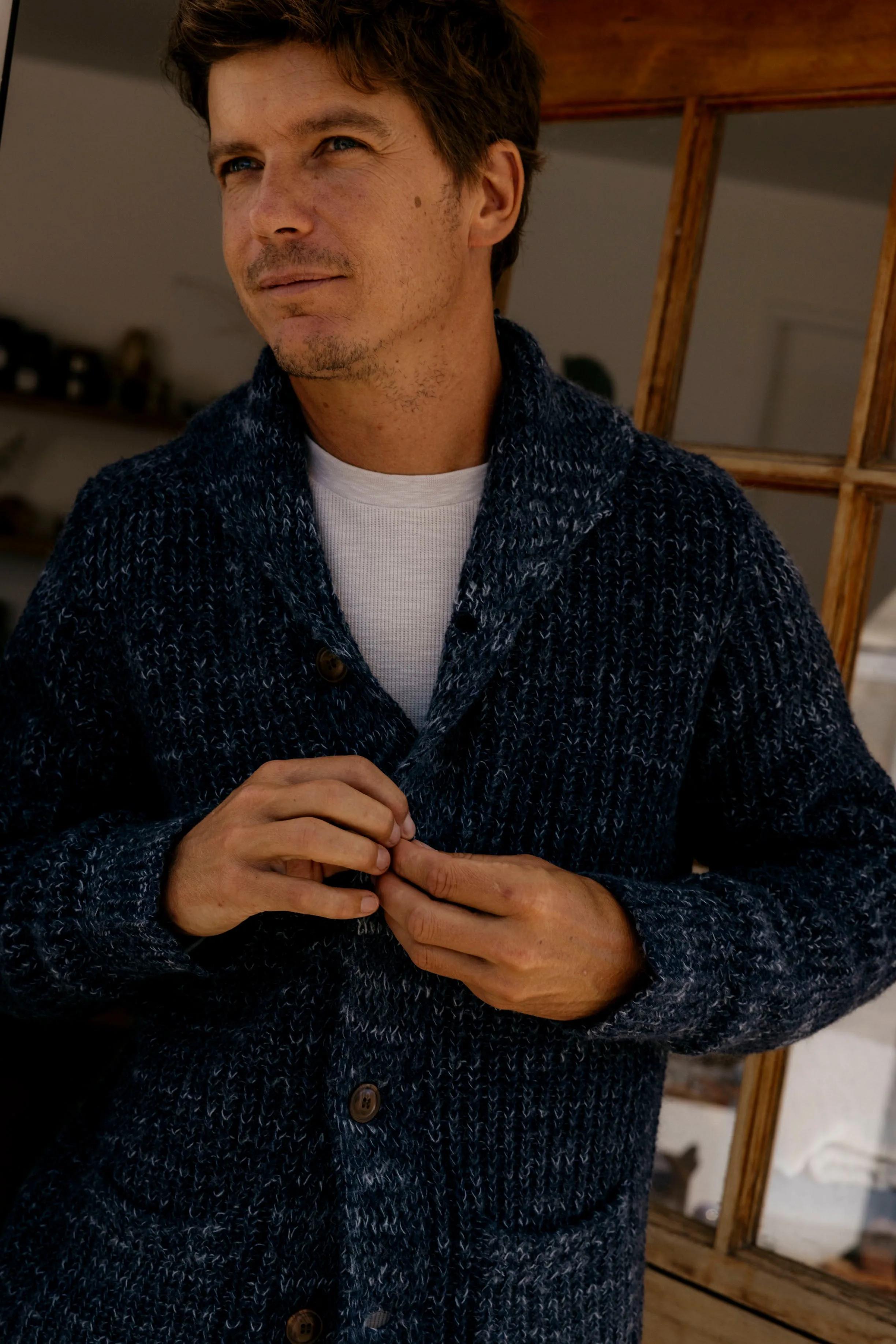 Alfred's Shawl Cardigan Sweater - Insignia Blue sold by Grayers product image thumbnail 5