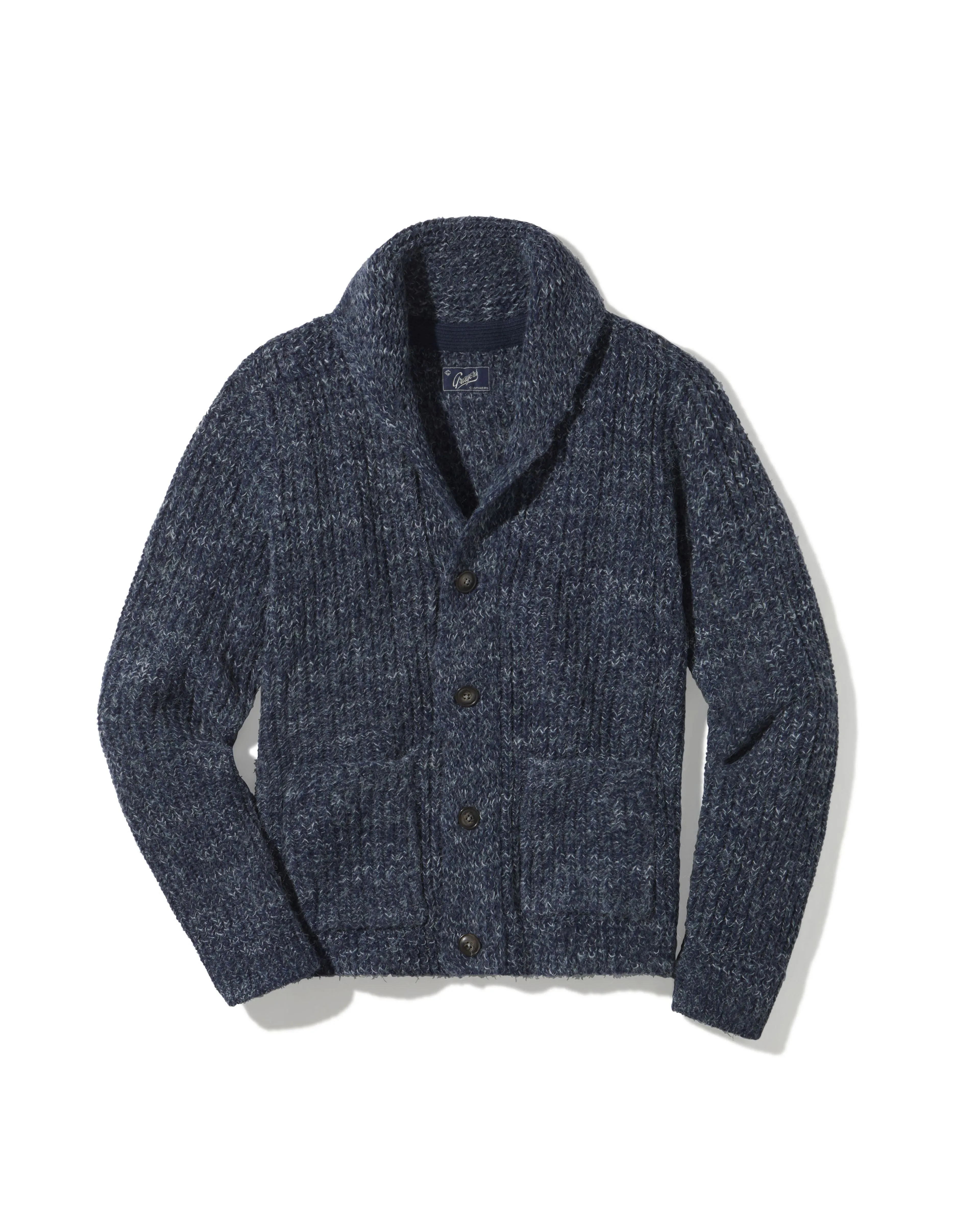 Alfred's Shawl Cardigan Sweater - Insignia Blue sold by Grayers