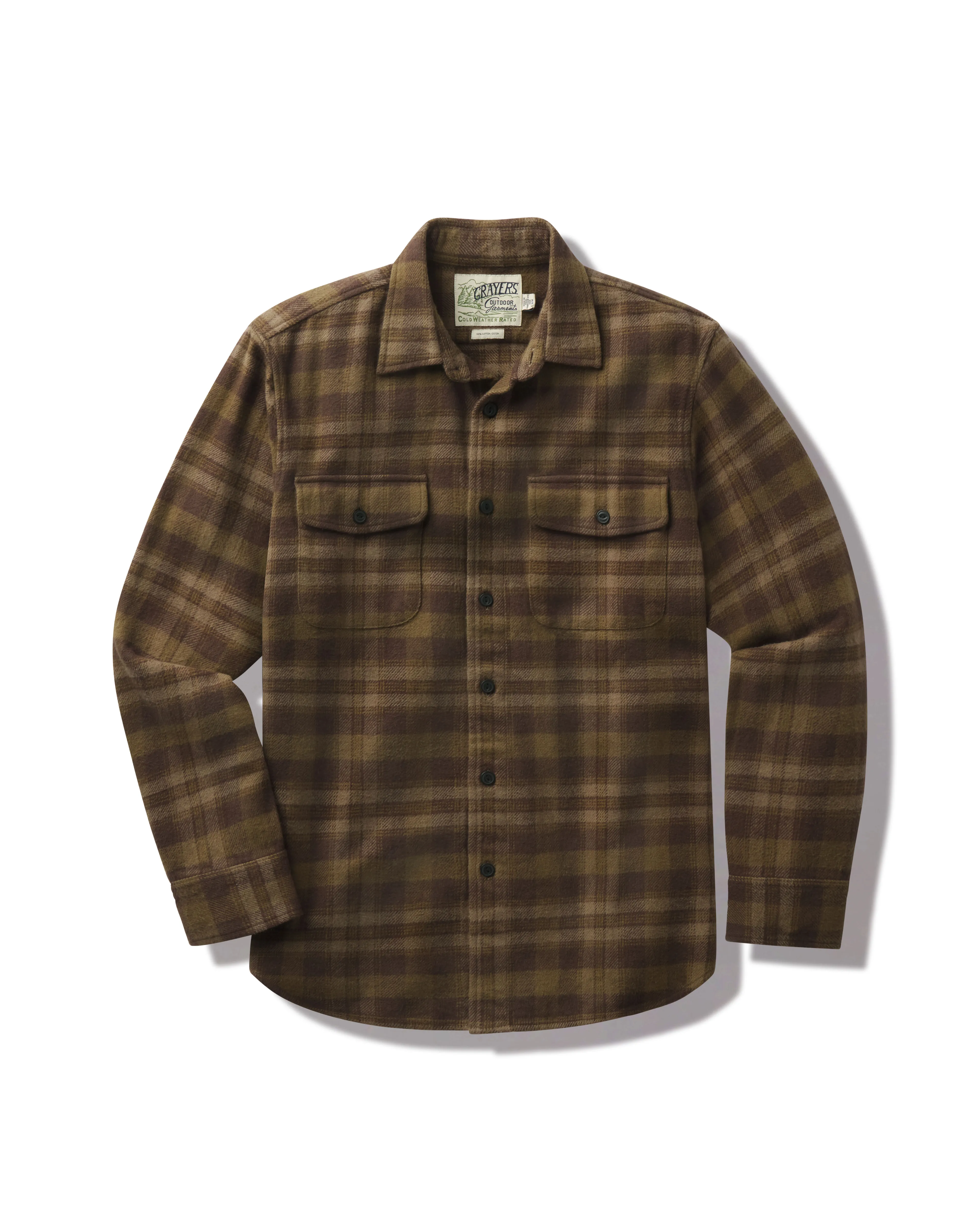 Scarboro Heritage Heavy Flannel - Olive Loden sold by Grayers