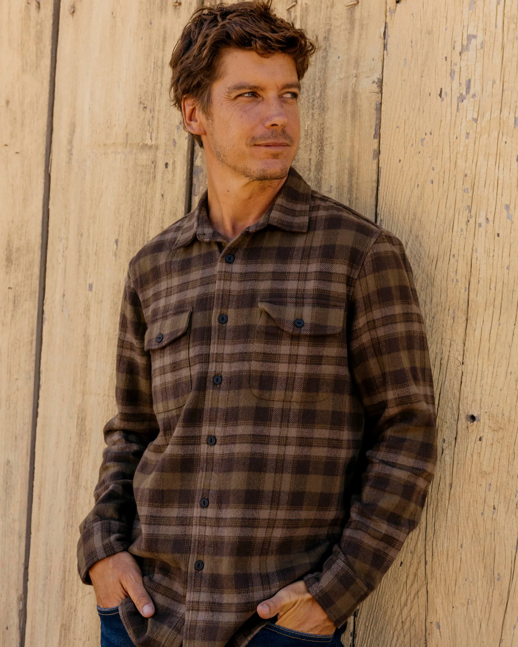 Scarboro Heritage Heavy Flannel - Olive Loden sold by Grayers product image thumbnail 4