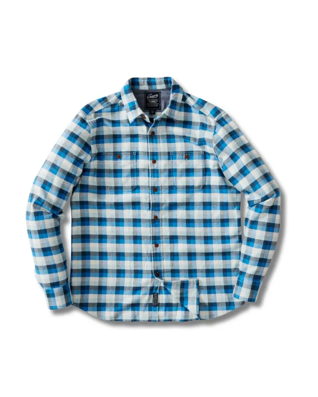 Gingham Heritage Flannel Shirt - Navy Blue Gray * made by Grayers