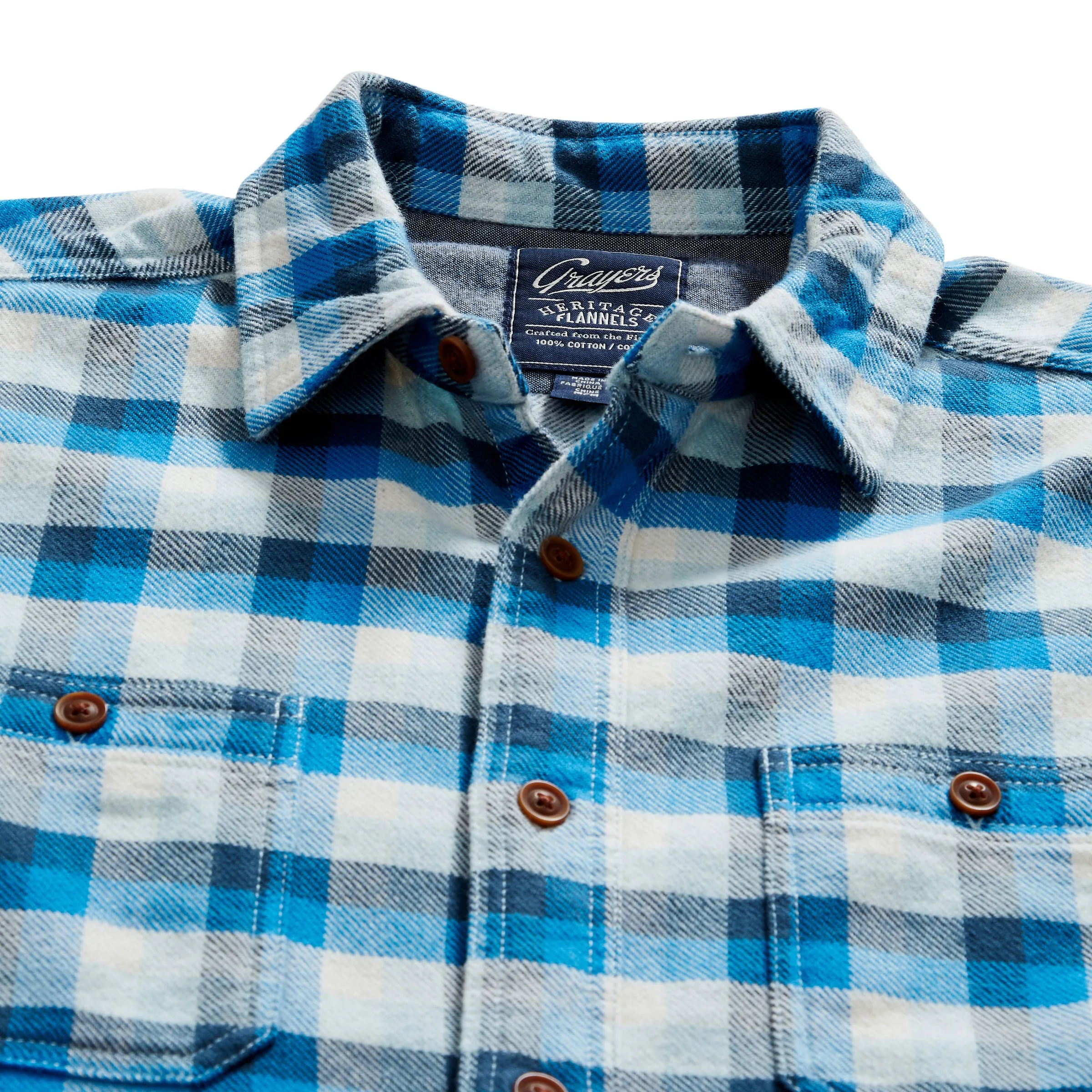 Gingham Heritage Flannel Shirt - Navy Blue Gray * sold by Grayers product image thumbnail 5