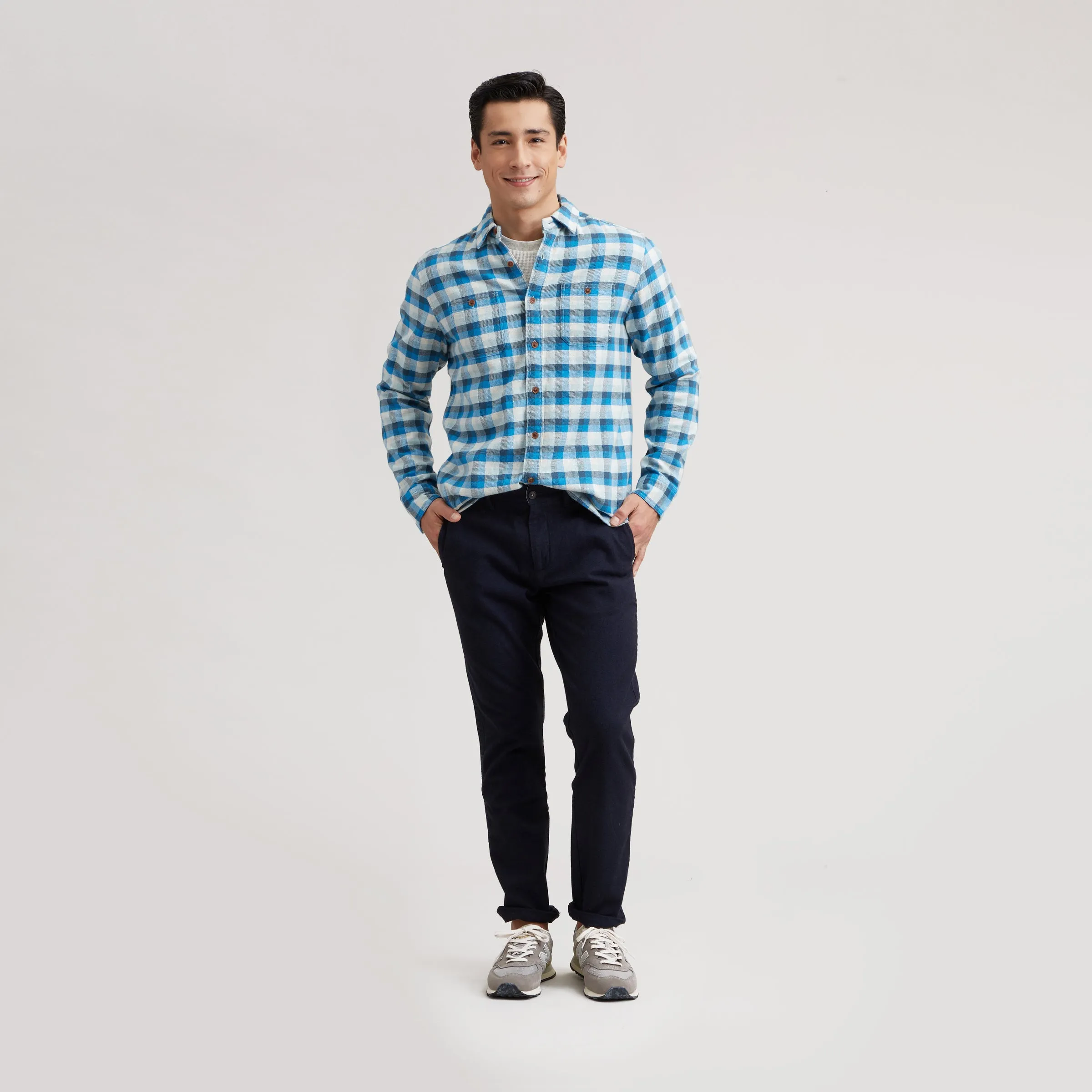 Gingham Heritage Flannel Shirt - Navy Blue Gray * sold by Grayers product image thumbnail 3