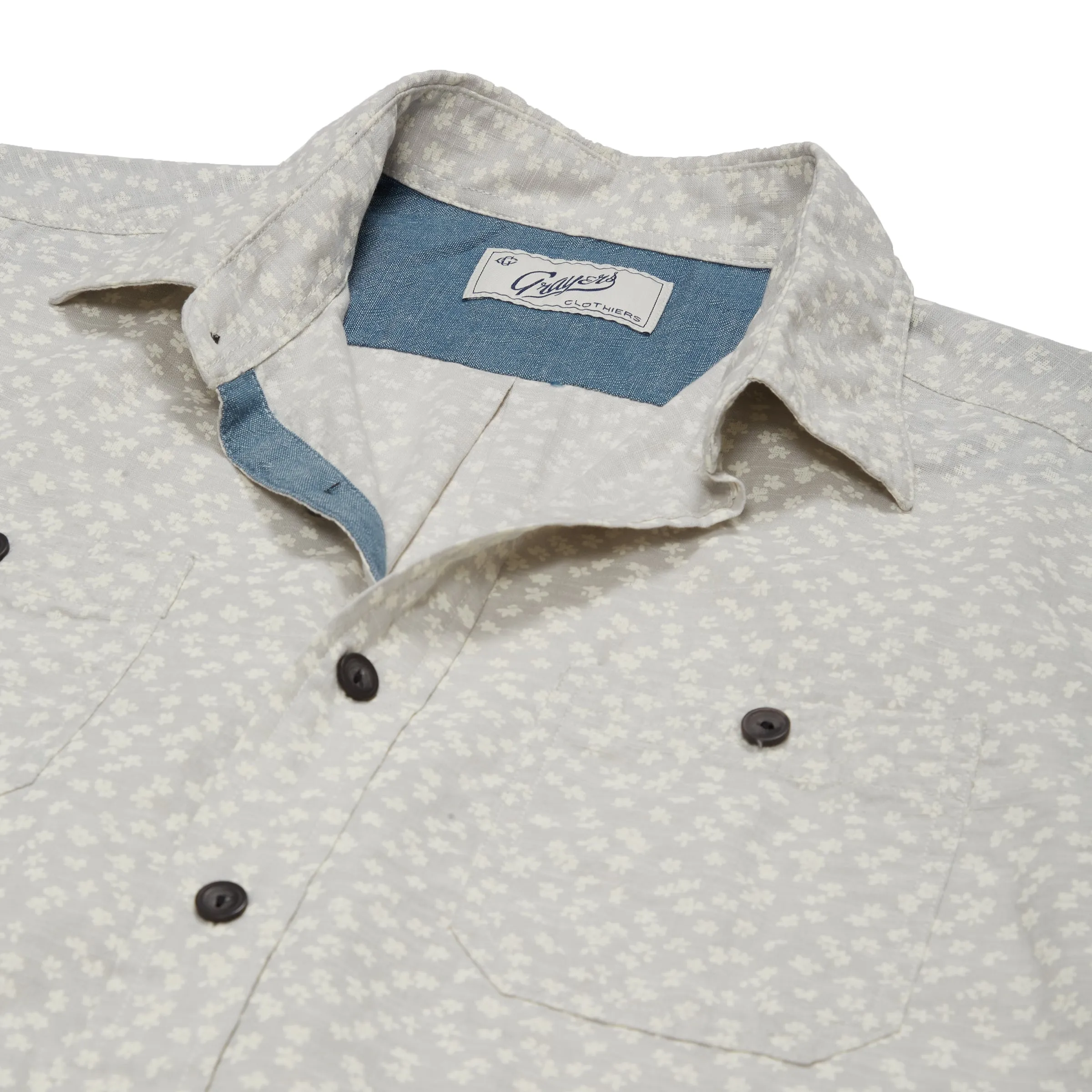 Drayton Printed Chambray Shirt - Micro Chip Print * sold by Grayers product image thumbnail 2
