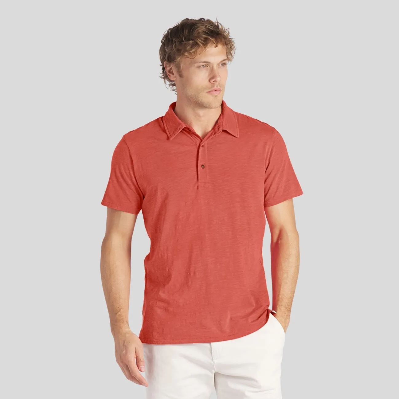South Bay Slub Jersey Polo - Terra Cotta* sold by Grayers product image thumbnail 3
