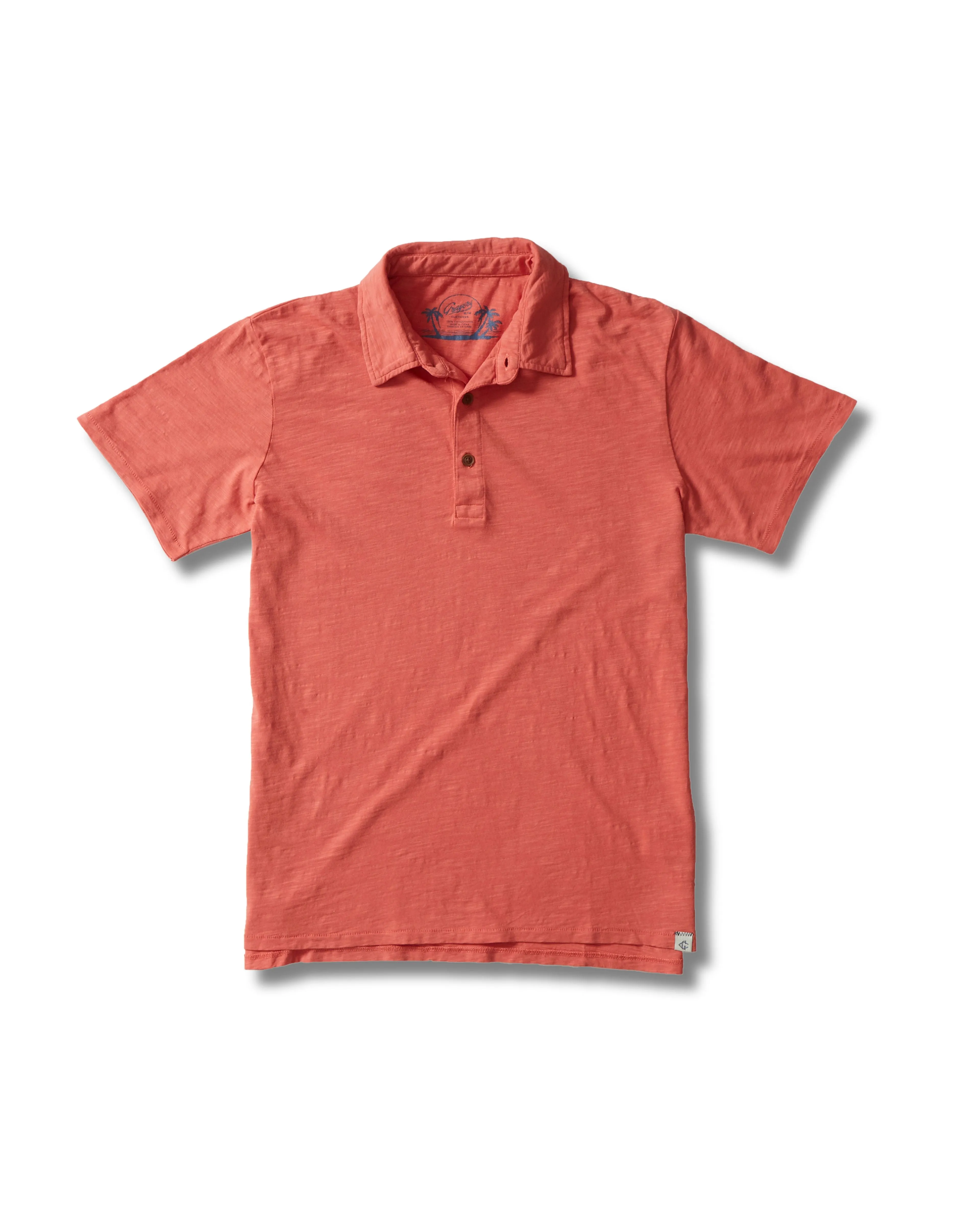 South Bay Slub Jersey Polo - Terra Cotta* sold by Grayers
