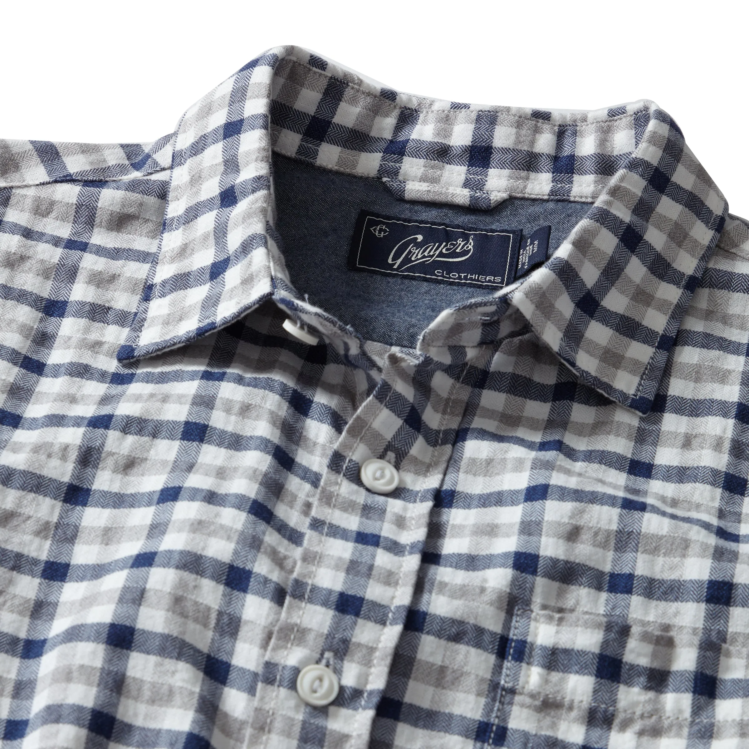 Brompton Hi-Twist Herringbone - Gray Navy Cream * sold by Grayers product image thumbnail 2