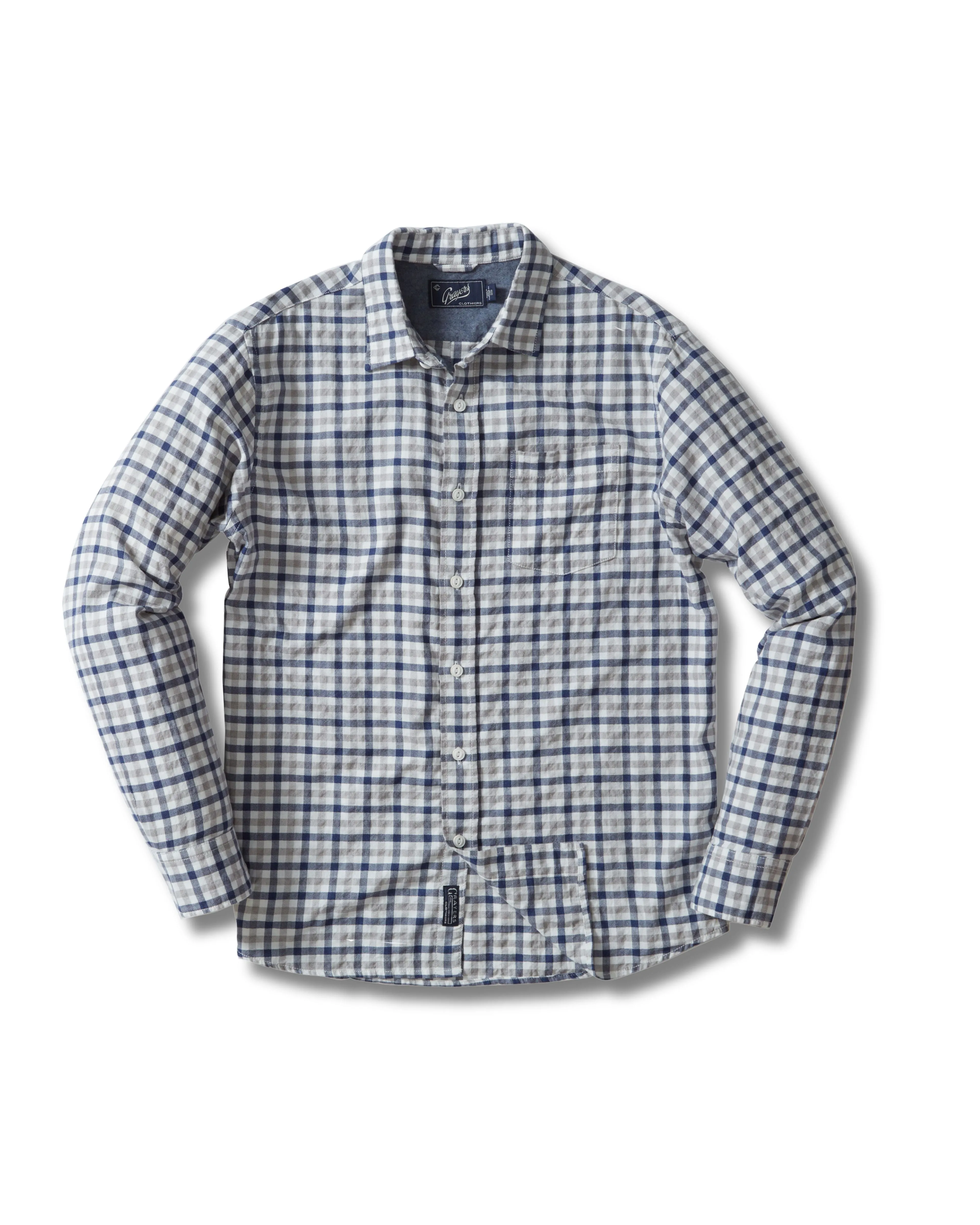 Brompton Hi-Twist Herringbone - Gray Navy Cream * sold by Grayers