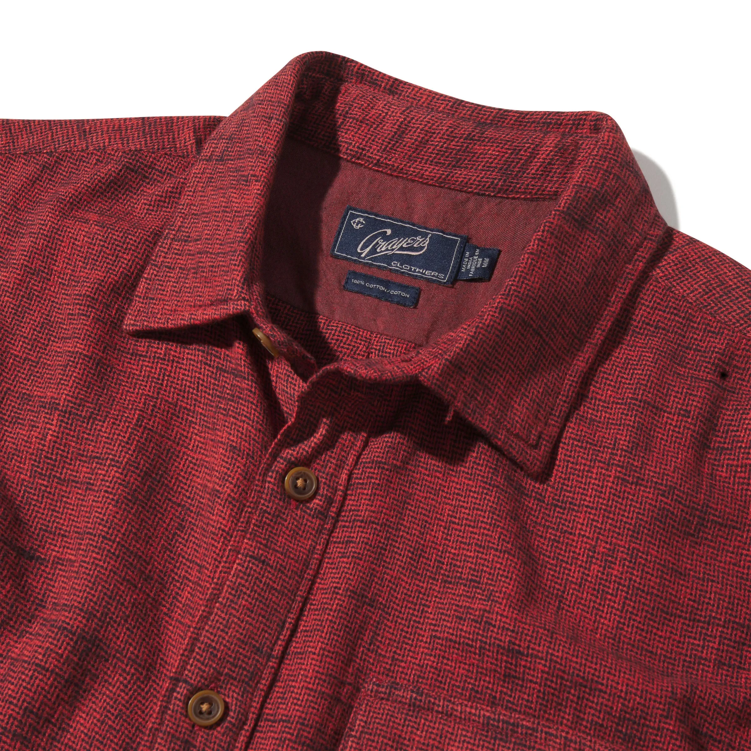 Linear Slub Twill Shirt - Ketchup sold by Grayers product image thumbnail 3