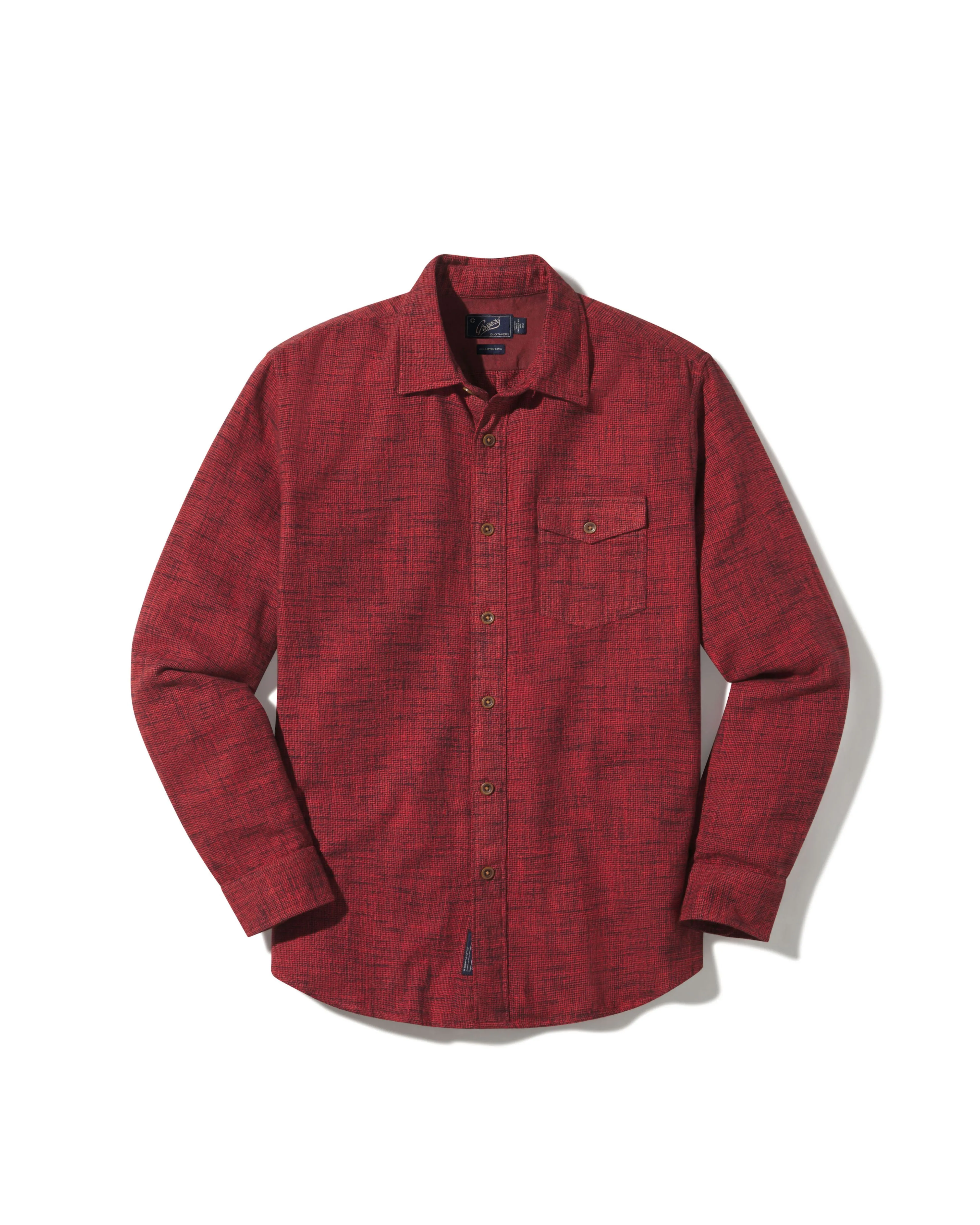 Linear Slub Twill Shirt - Ketchup sold by Grayers