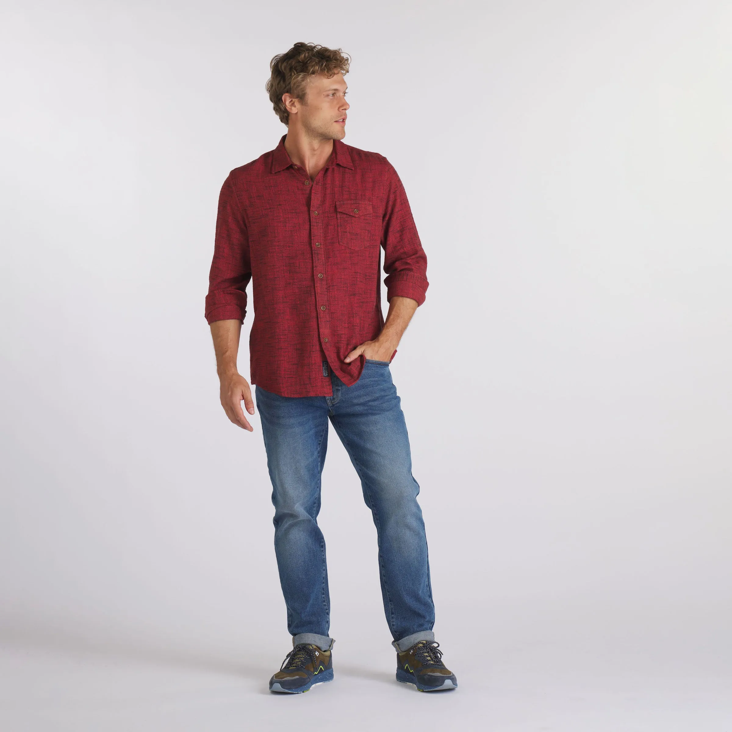 Linear Slub Twill Shirt - Ketchup sold by Grayers product image thumbnail 4