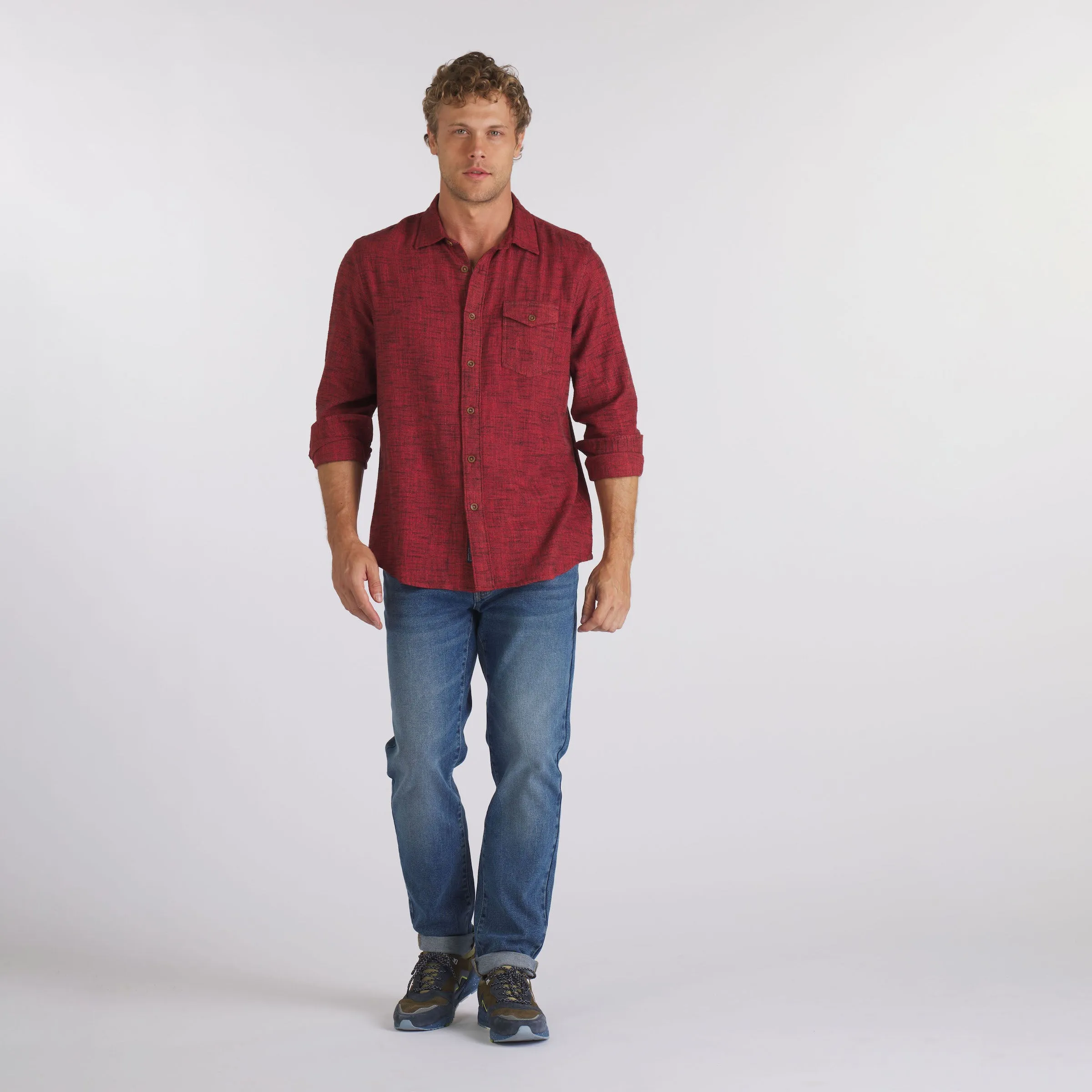 Linear Slub Twill Shirt - Ketchup sold by Grayers product image thumbnail 5