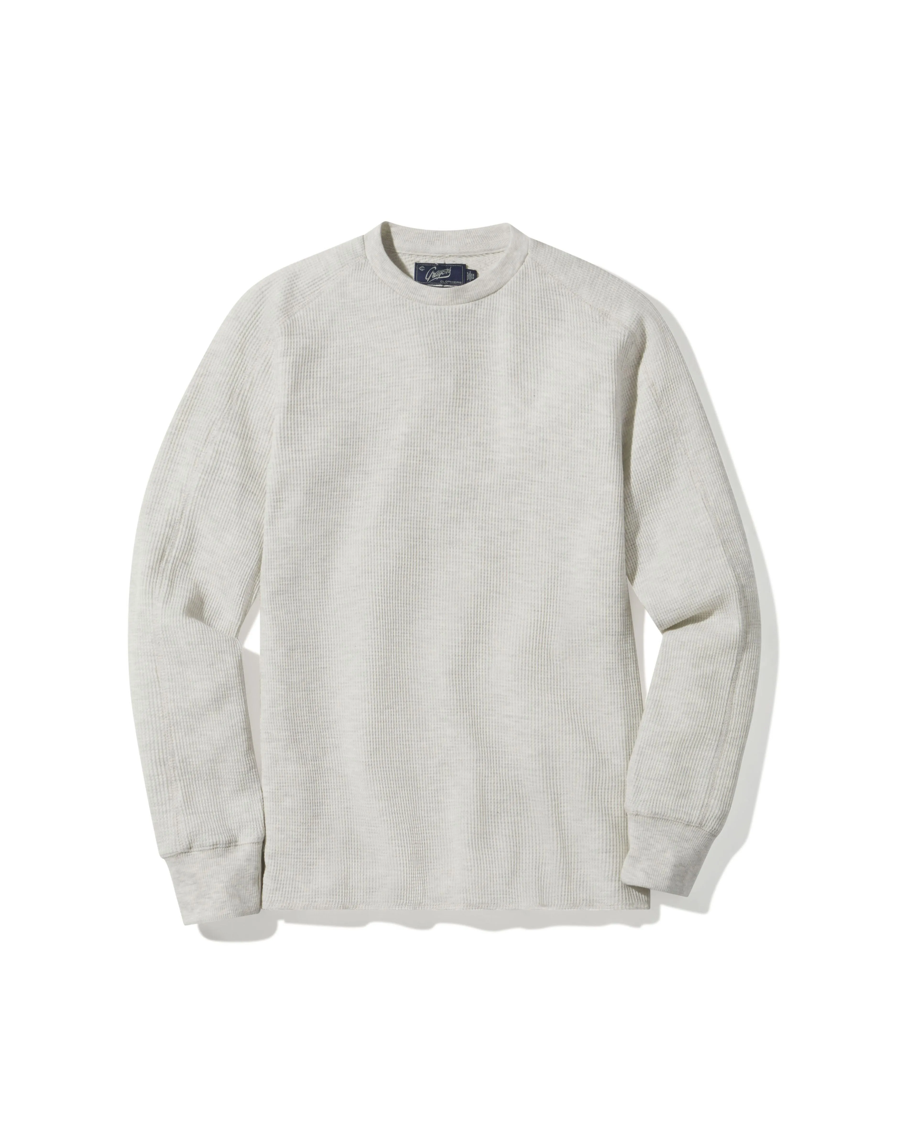 New Spencer Waffle Crew - Oatmeal Heather sold by Grayers