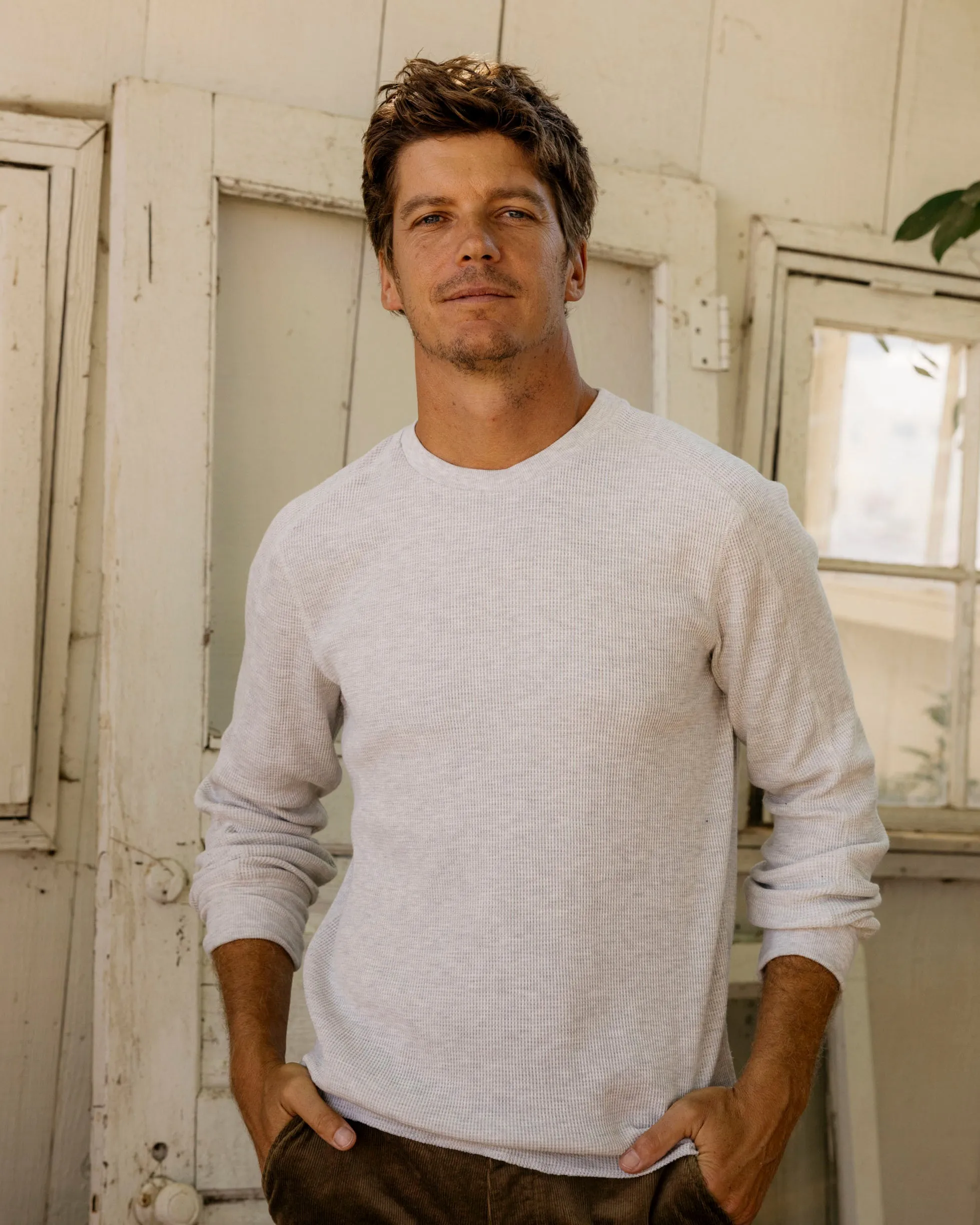 New Spencer Waffle Crew - Oatmeal Heather sold by Grayers product image thumbnail 2