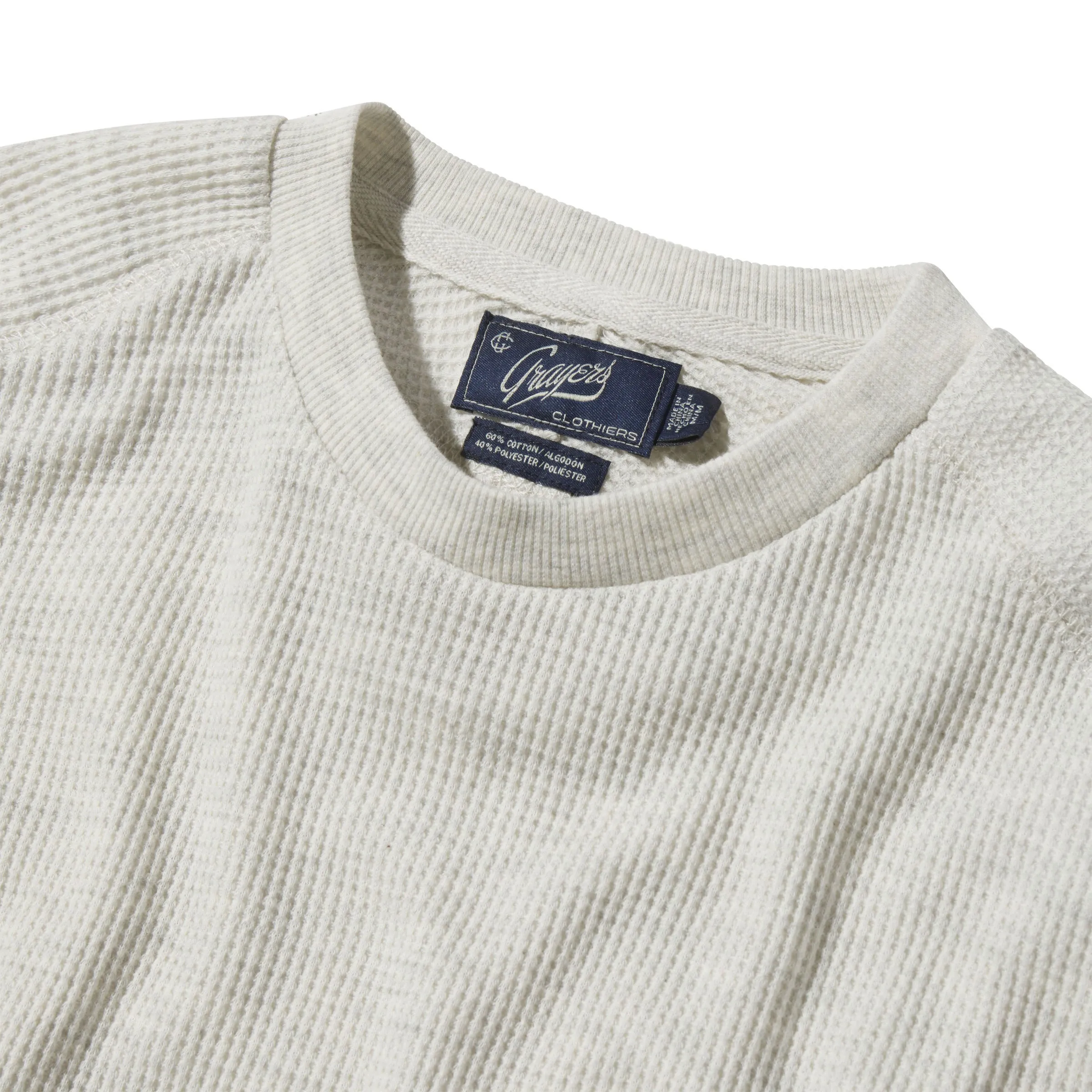 New Spencer Waffle Crew - Oatmeal Heather sold by Grayers product image thumbnail 3