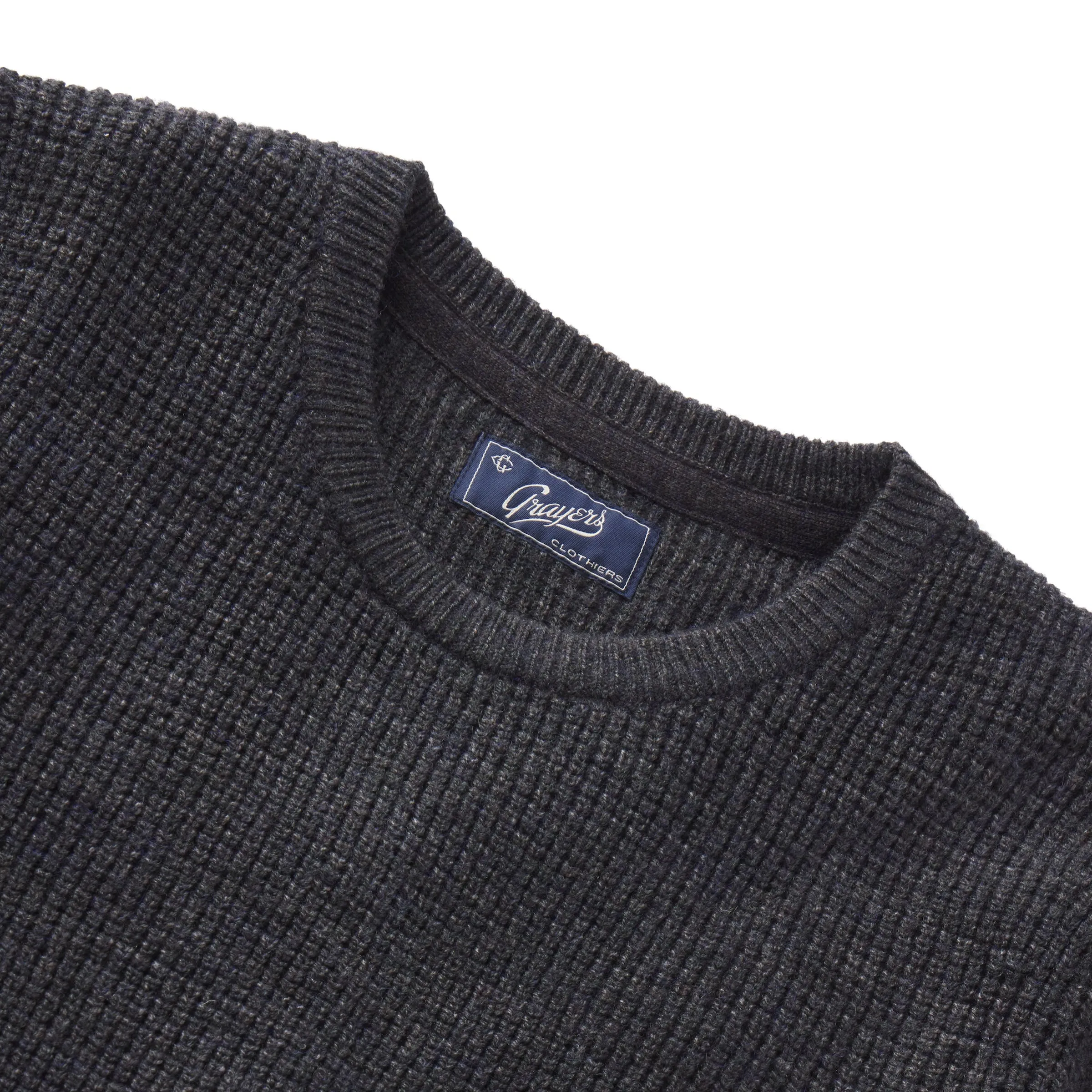 Waffle Stitch Crew Sweater - Charcoal sold by Grayers product image thumbnail 2