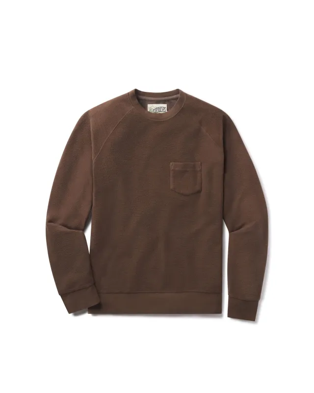 Dunlop Reverse Fleece Crew Neck - Dark Earth sold by Grayers