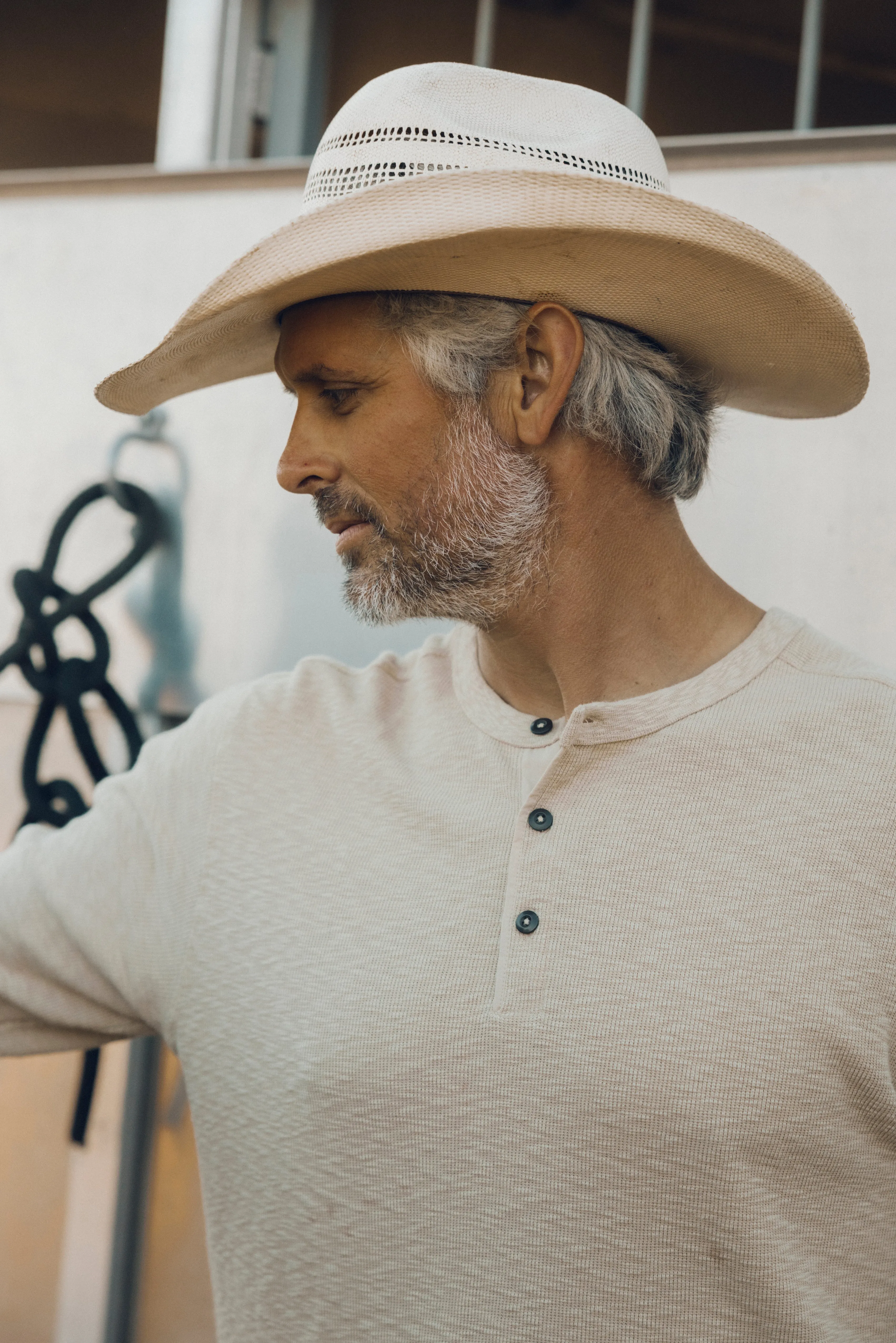 Clint Long Sleeve Waffle Henley - Dried Herb sold by Grayers product image thumbnail 3