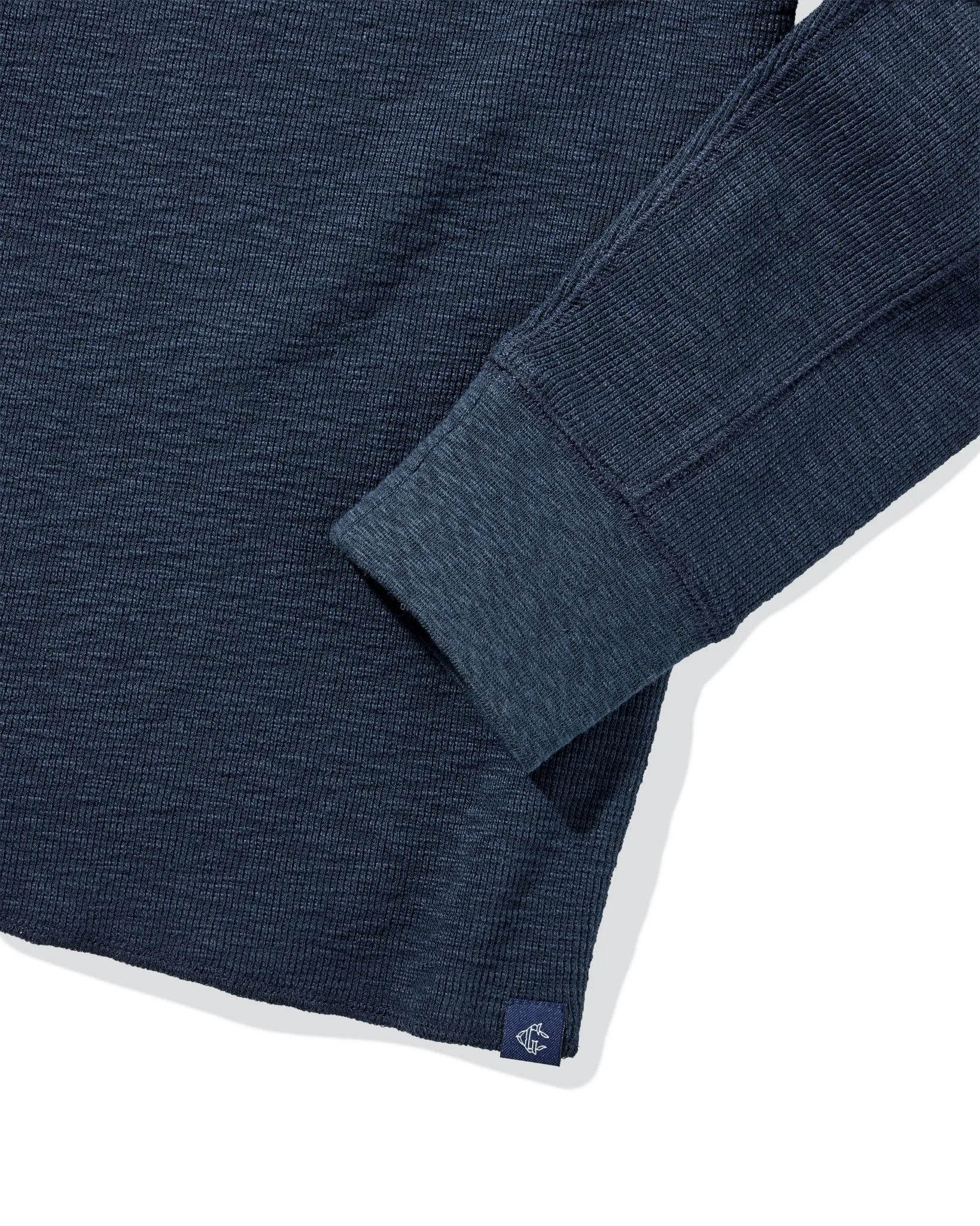 Clint Long Sleeve Waffle Henley - Dark Navy sold by Grayers product image thumbnail 3