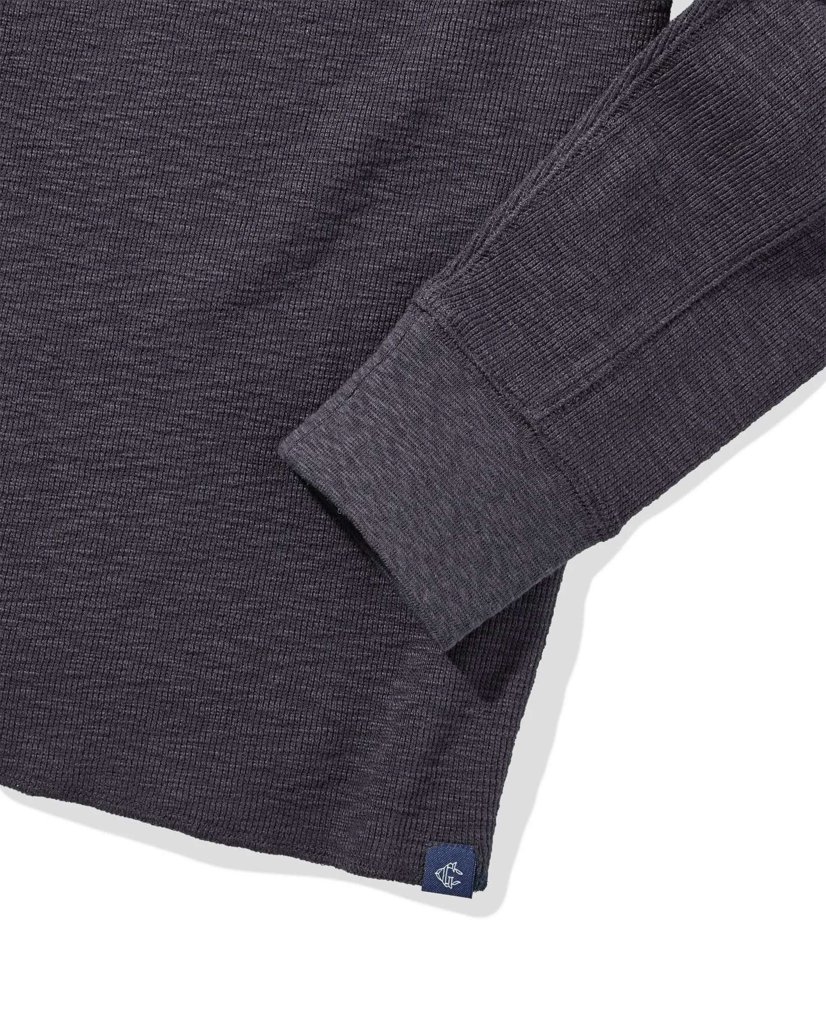 Clint Long Sleeve Waffle Henley - Charcoal sold by Grayers product image thumbnail 3