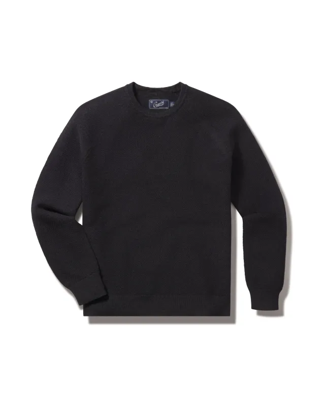 Ernest Cotton Cashmere Crew - Charcoal sold by Grayers