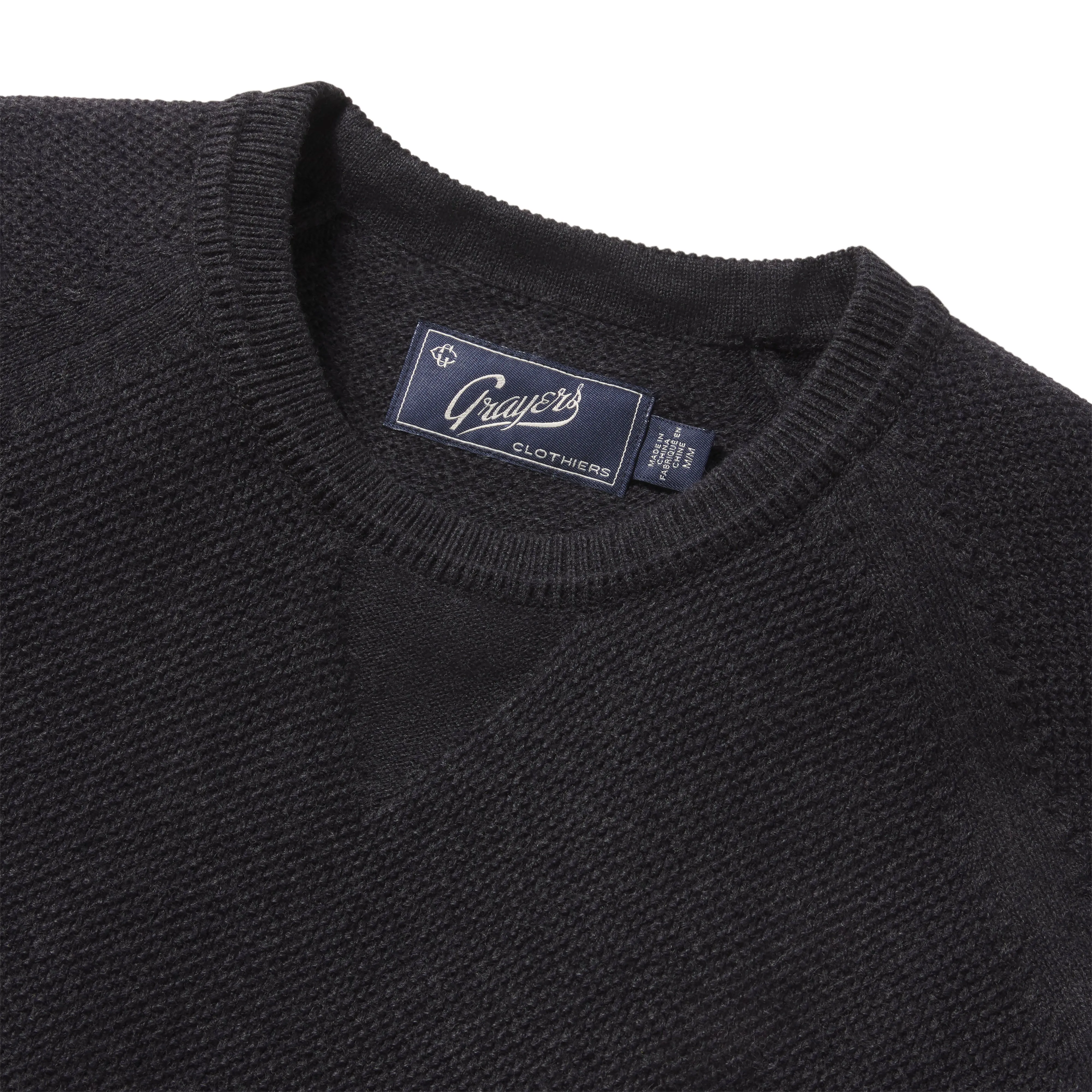 Ernest Cotton Cashmere Crew - Charcoal sold by Grayers product image thumbnail 2