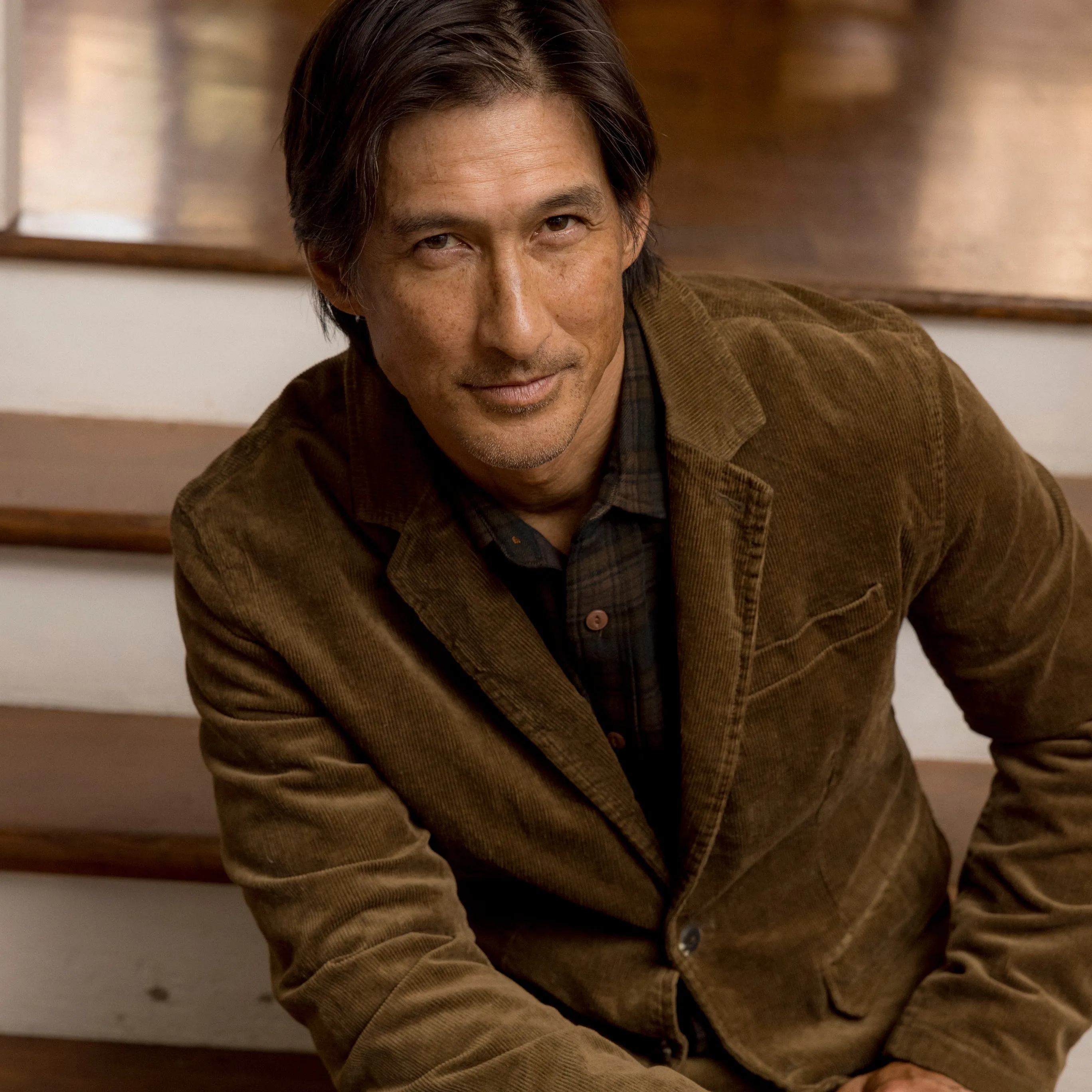 Corduroy Stretch Slim Fit Blazer - Mushroom sold by Grayers product image thumbnail 3