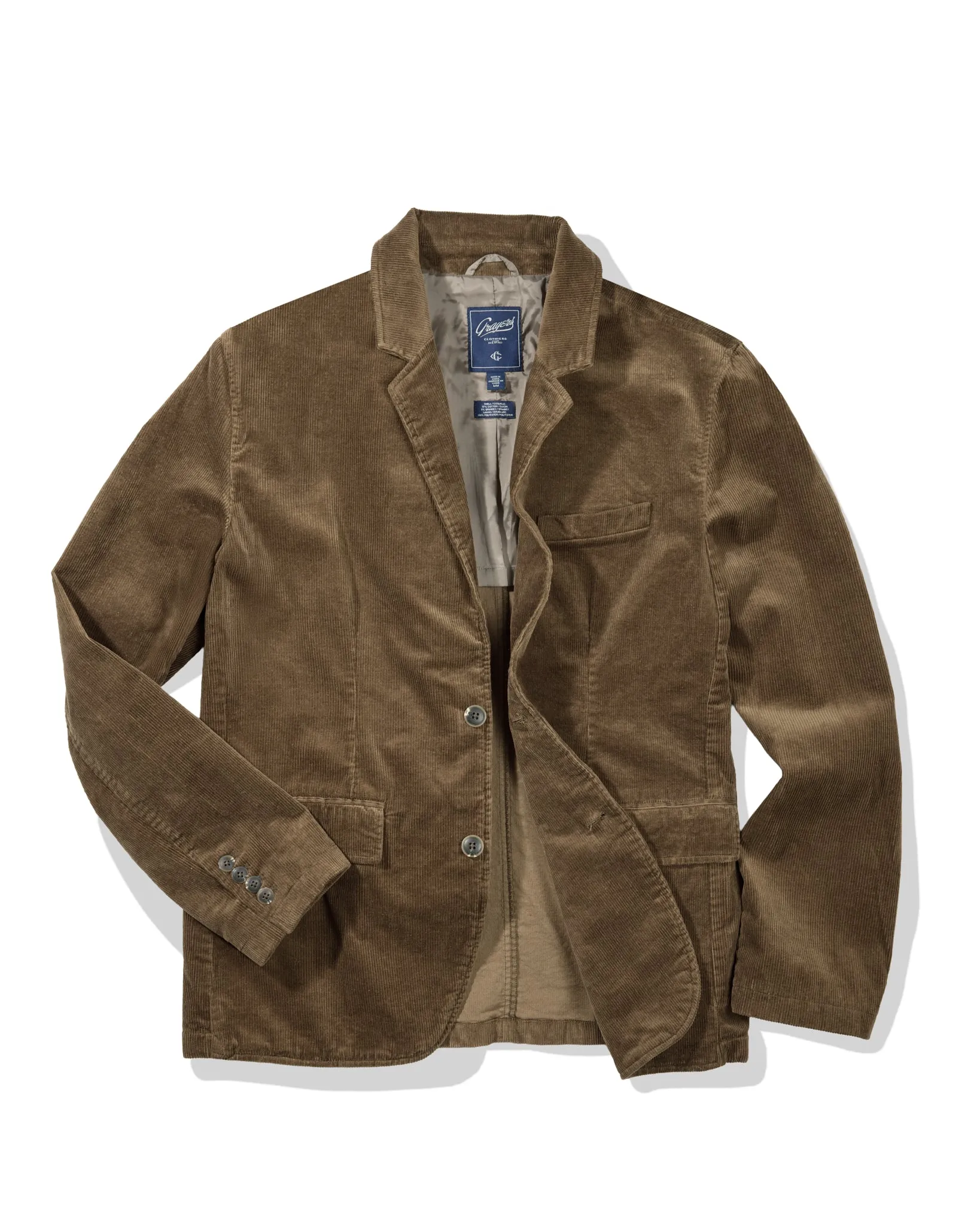 Corduroy Stretch Slim Fit Blazer - Mushroom sold by Grayers product image thumbnail 2