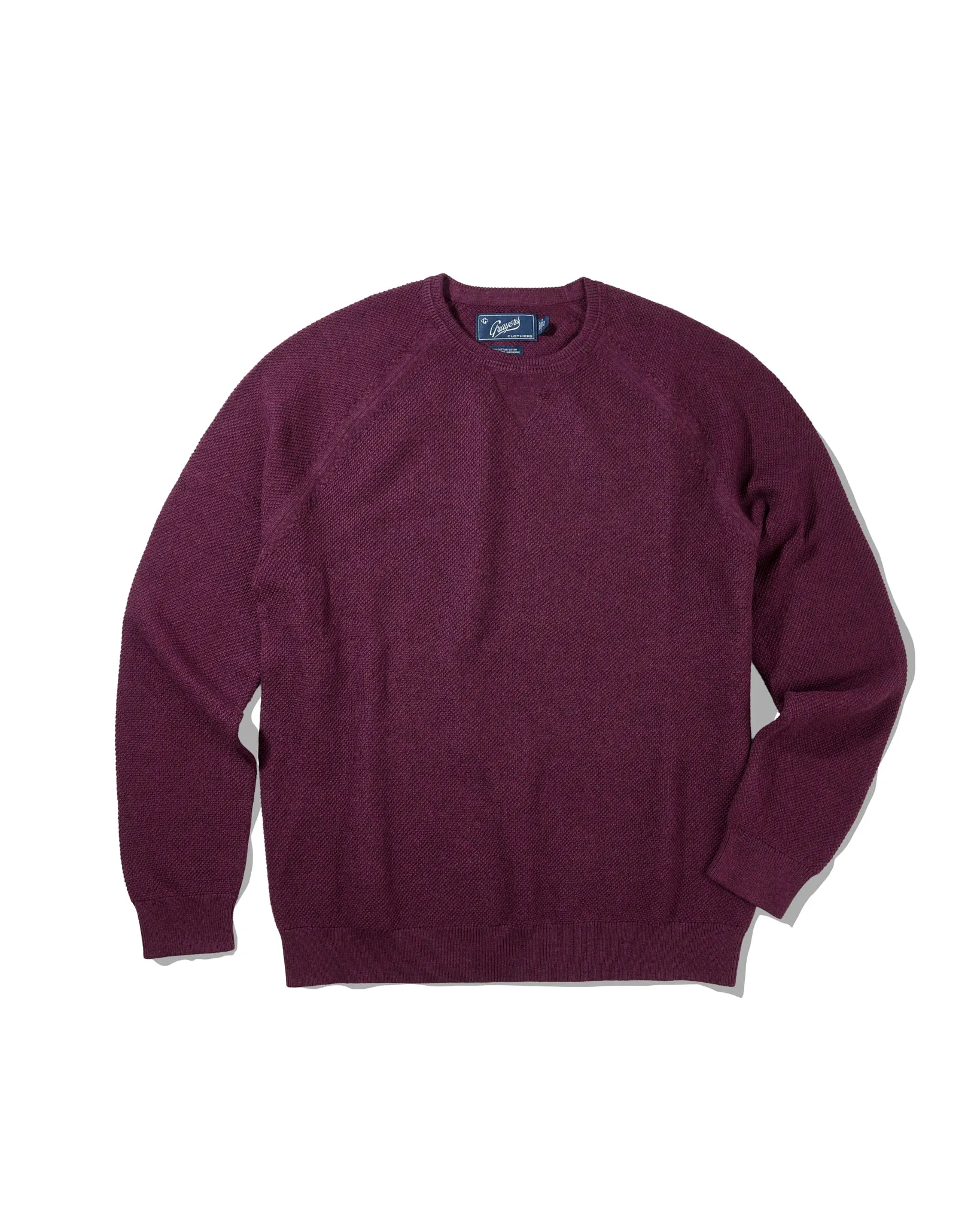 Ernest Cotton Cashmere Crew - Andorra sold by Grayers