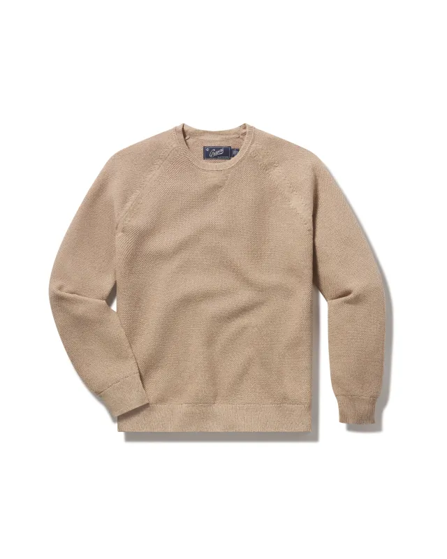 Ernest Cotton Cashmere Crew - Oatmeal sold by Grayers
